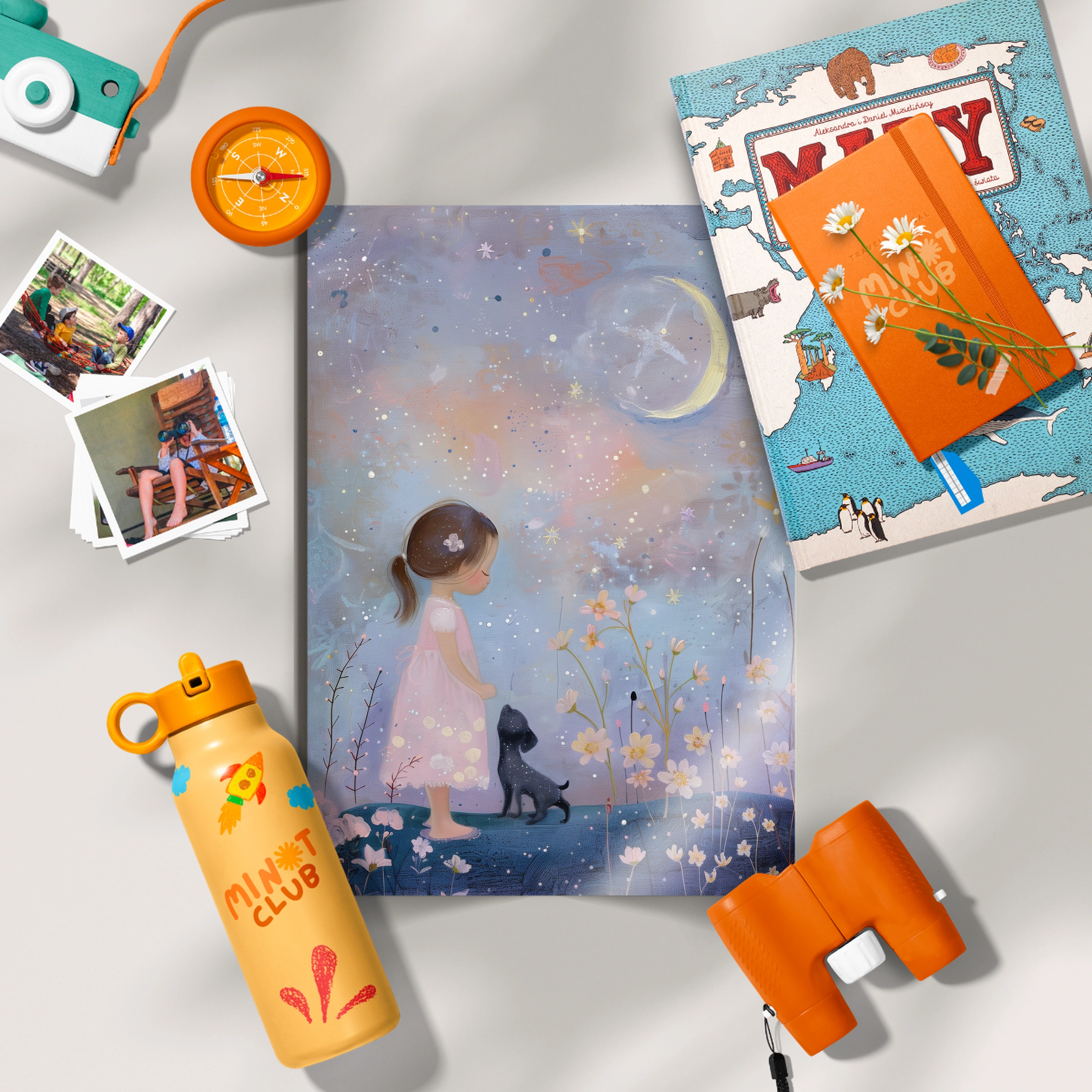 Girl Under the Moon Nursery Print