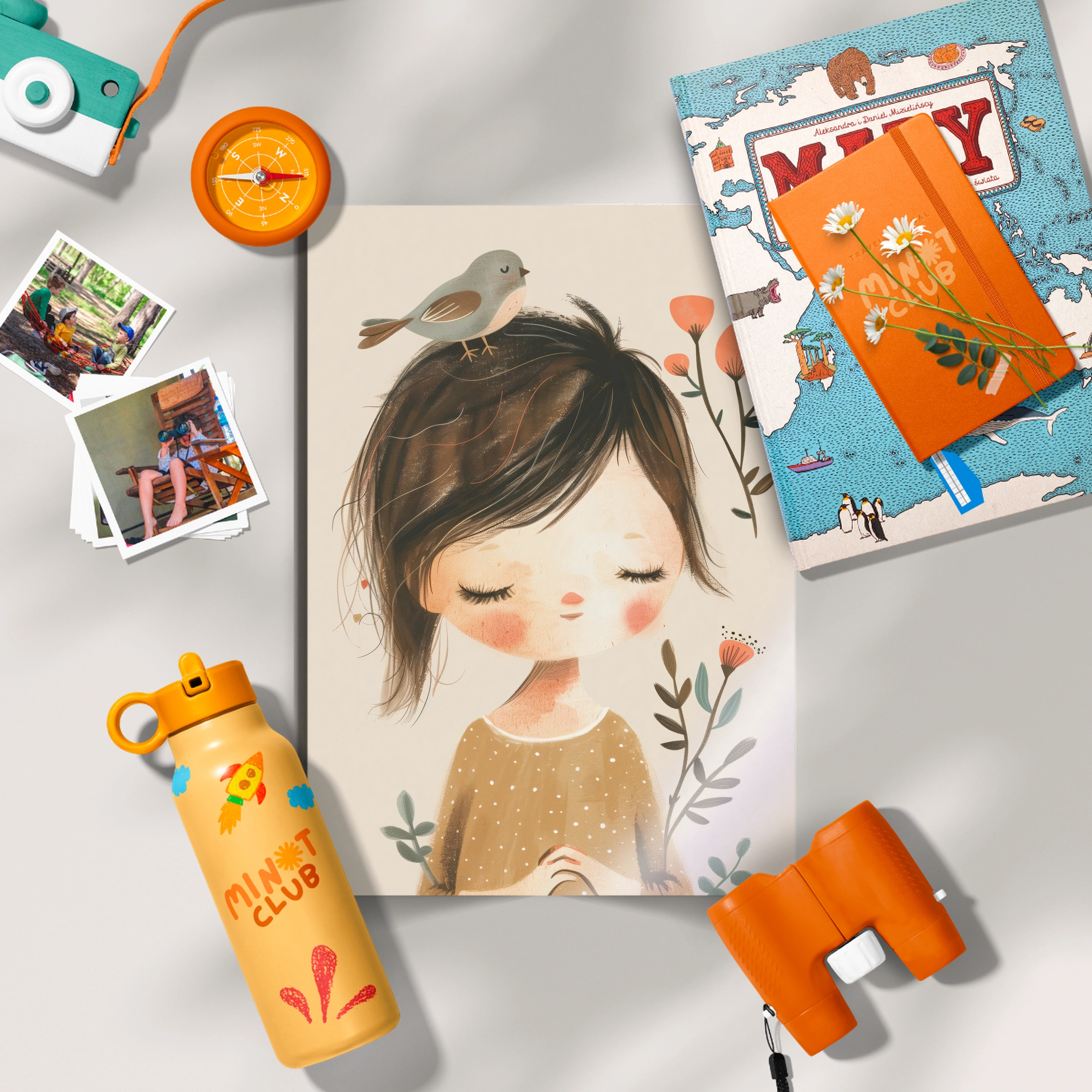 Girl with a Bird Nursery Print