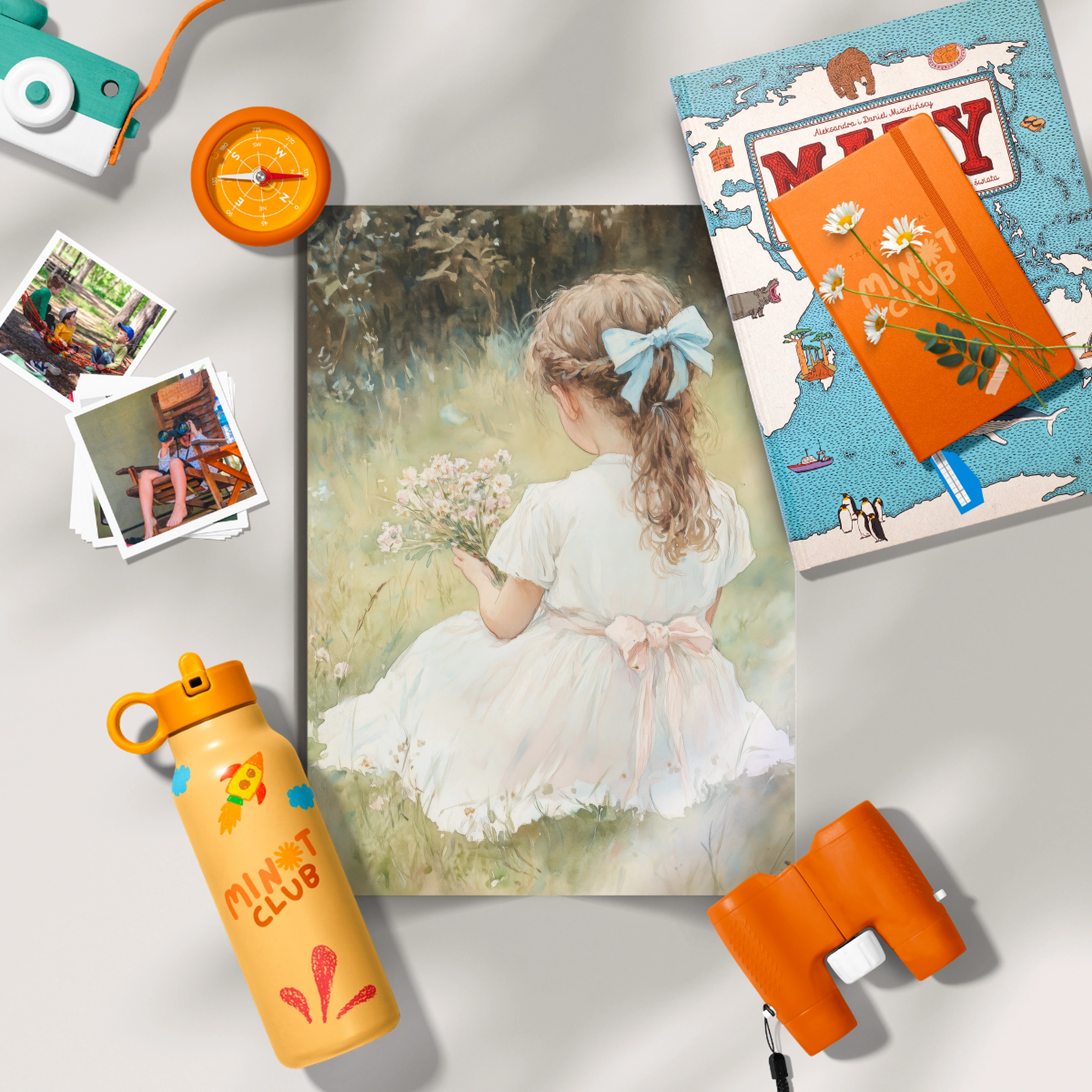 Girl with a Blue Bow Nursery Print