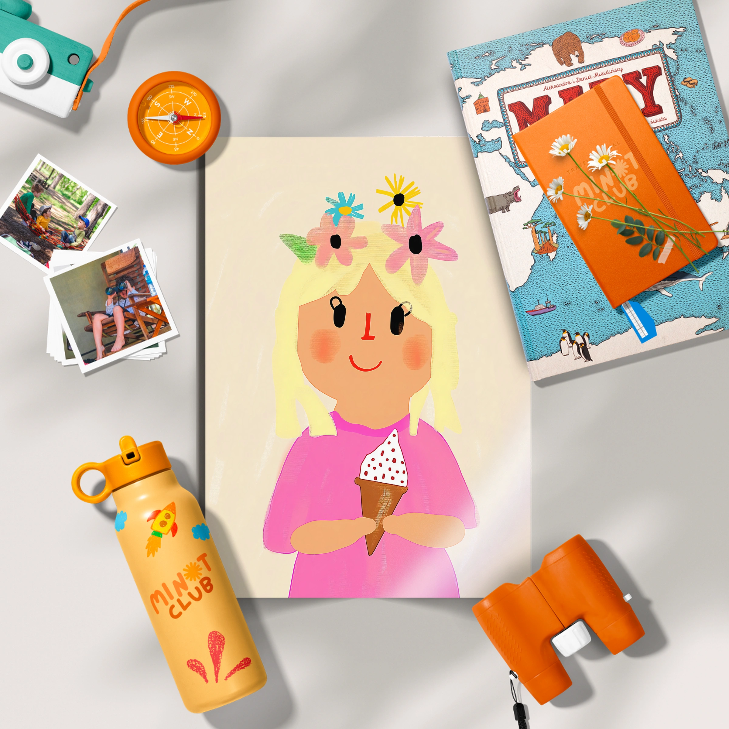 Girl with an Ice Cream Nursery Print