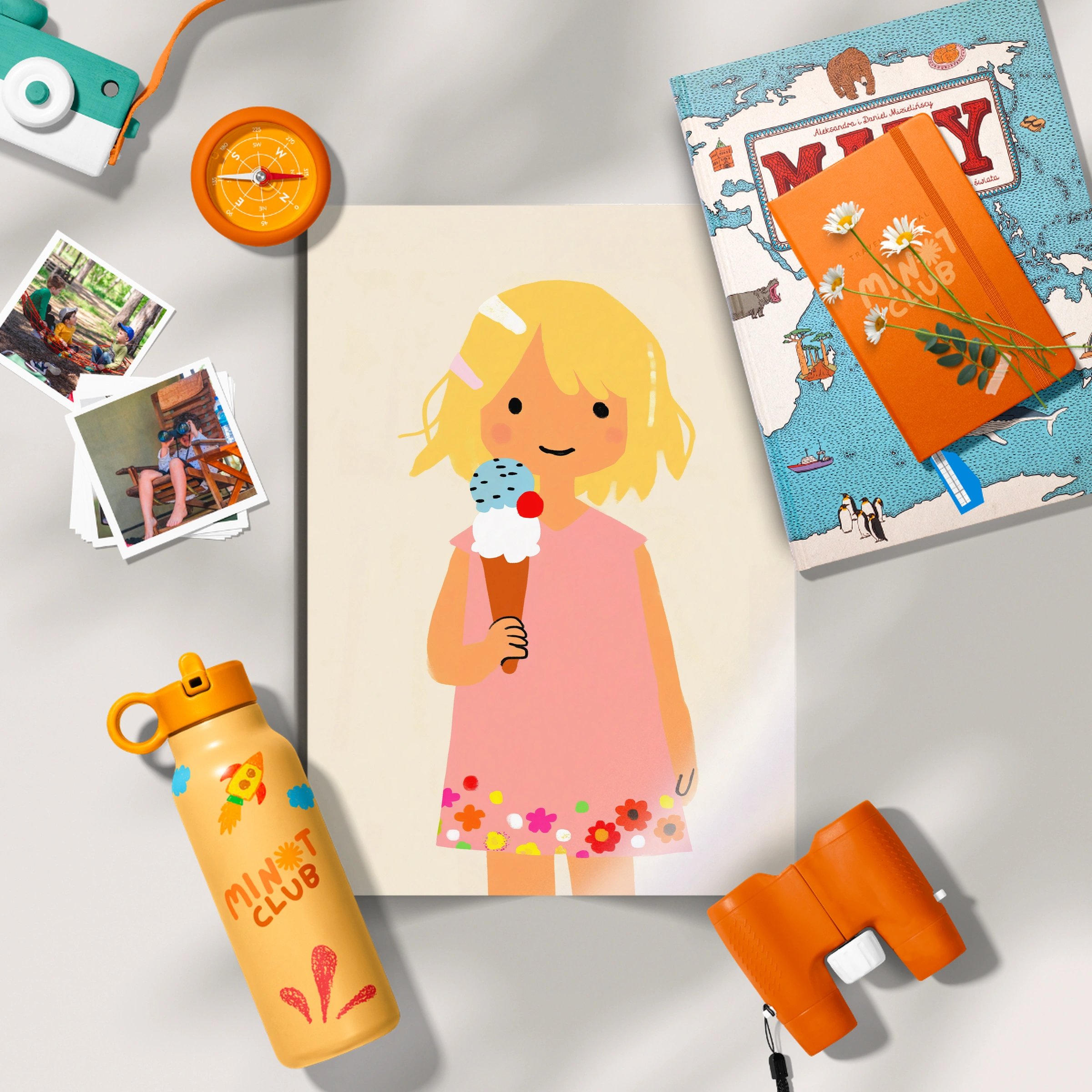 Girl with an Ice Cream Two Nursery Print