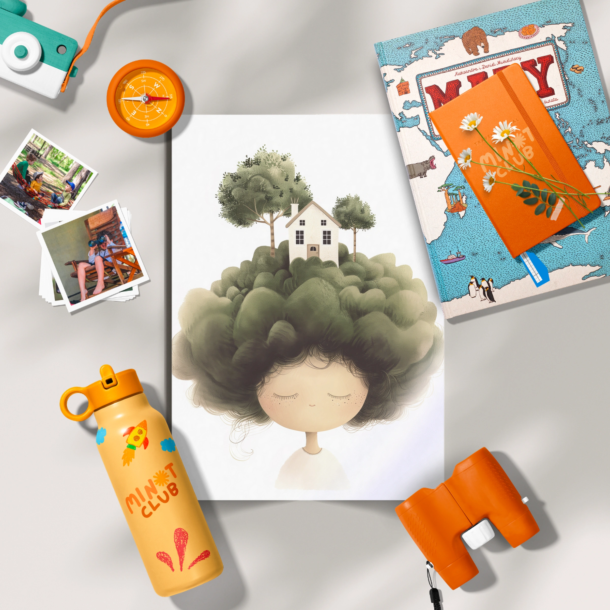 Girl with Tree Hair Nursery Print