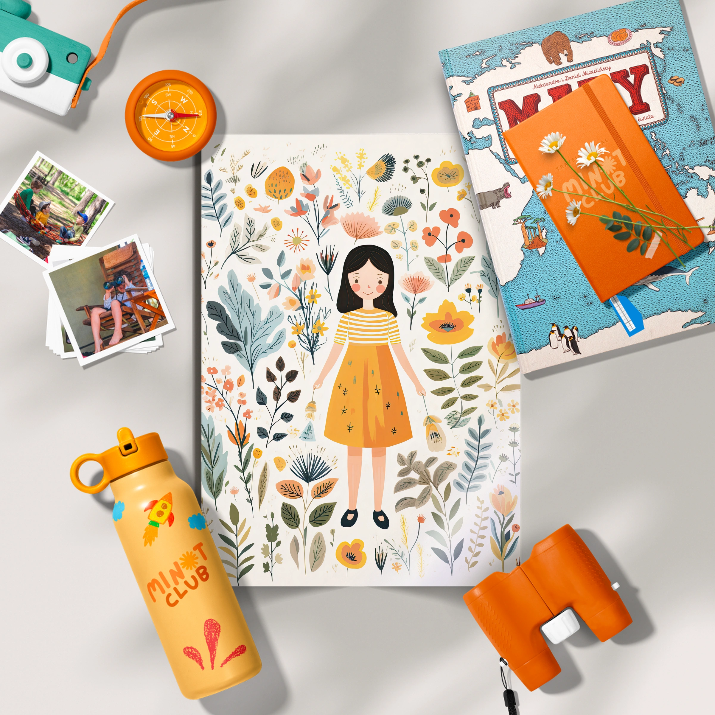 Girl With Wildflowers Nursery Print
