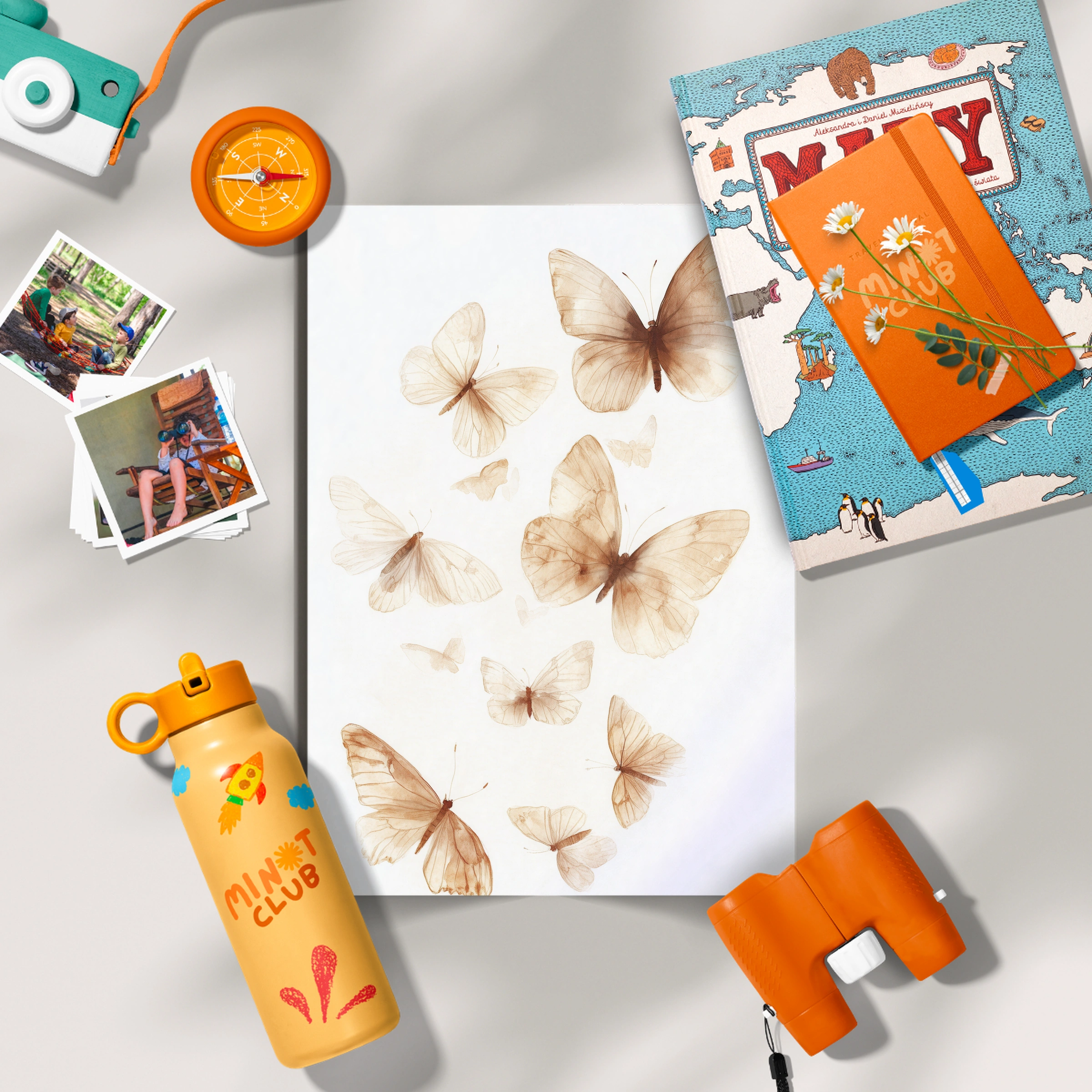 Golden Butterflies Nursery Print