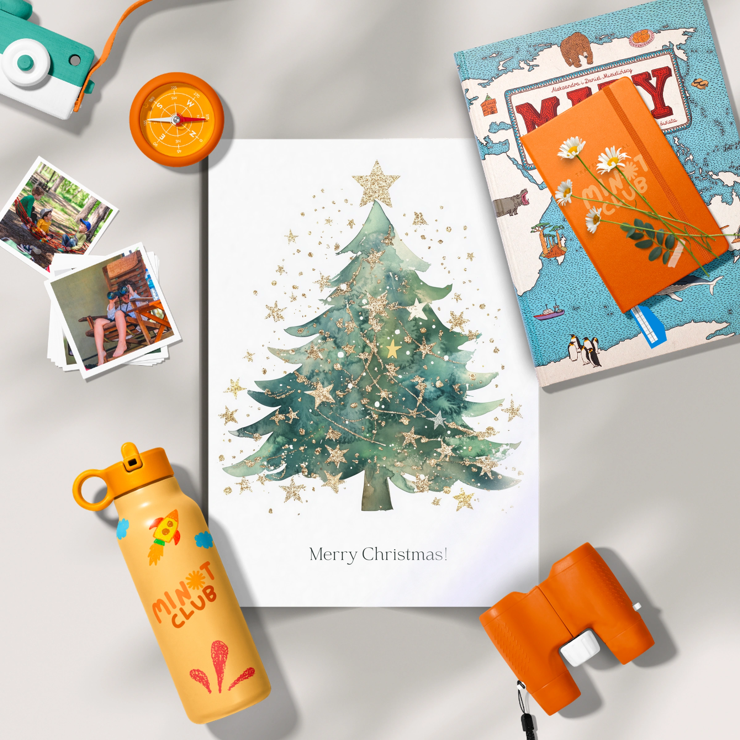 Golden Christmas Tree Print
