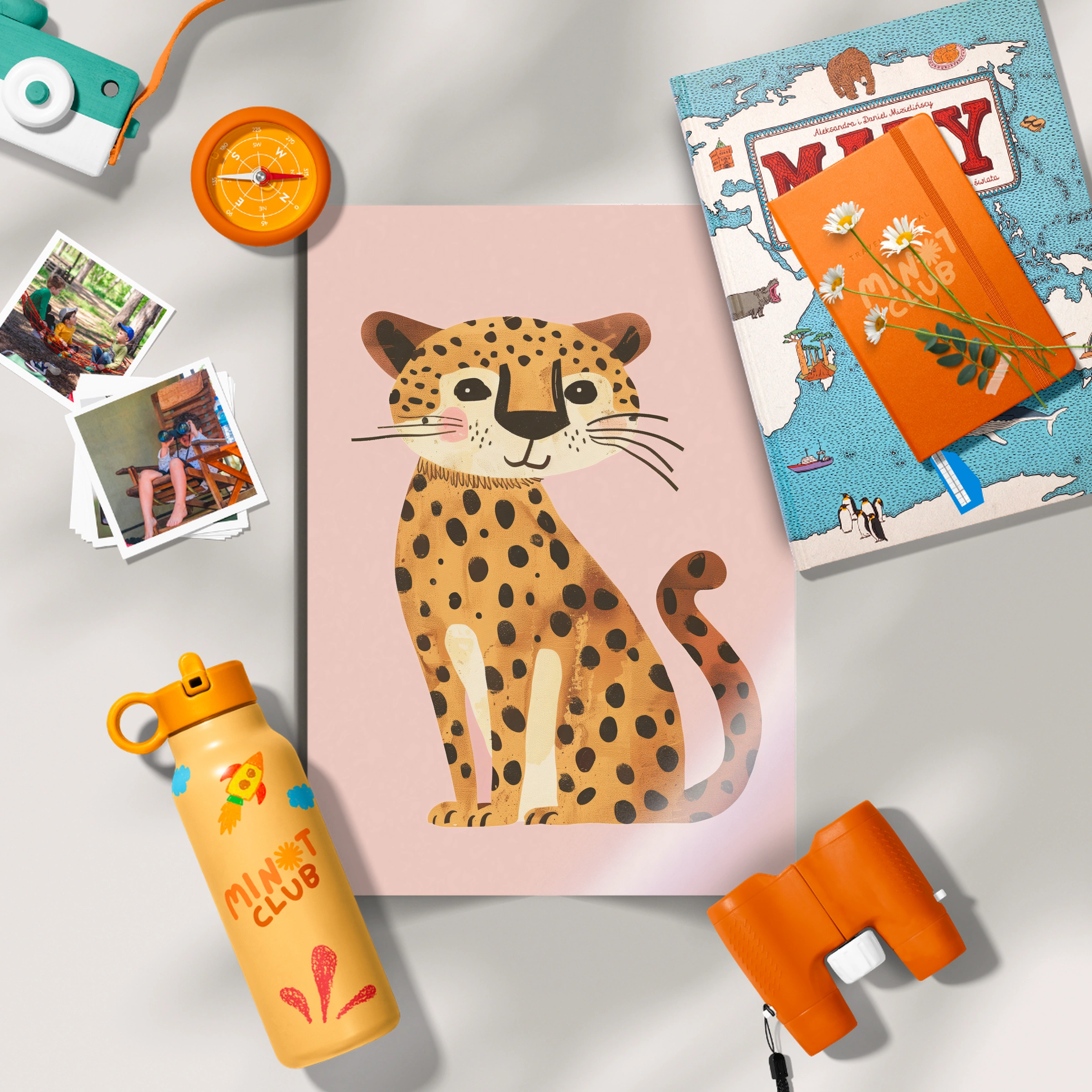 Golden Leopard Nursery Print