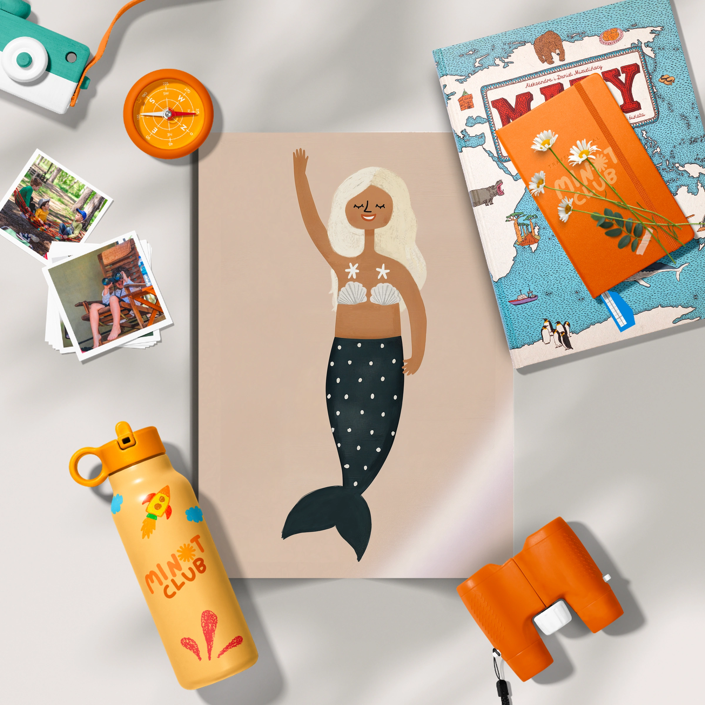 Golden Mermaid Nursery Print