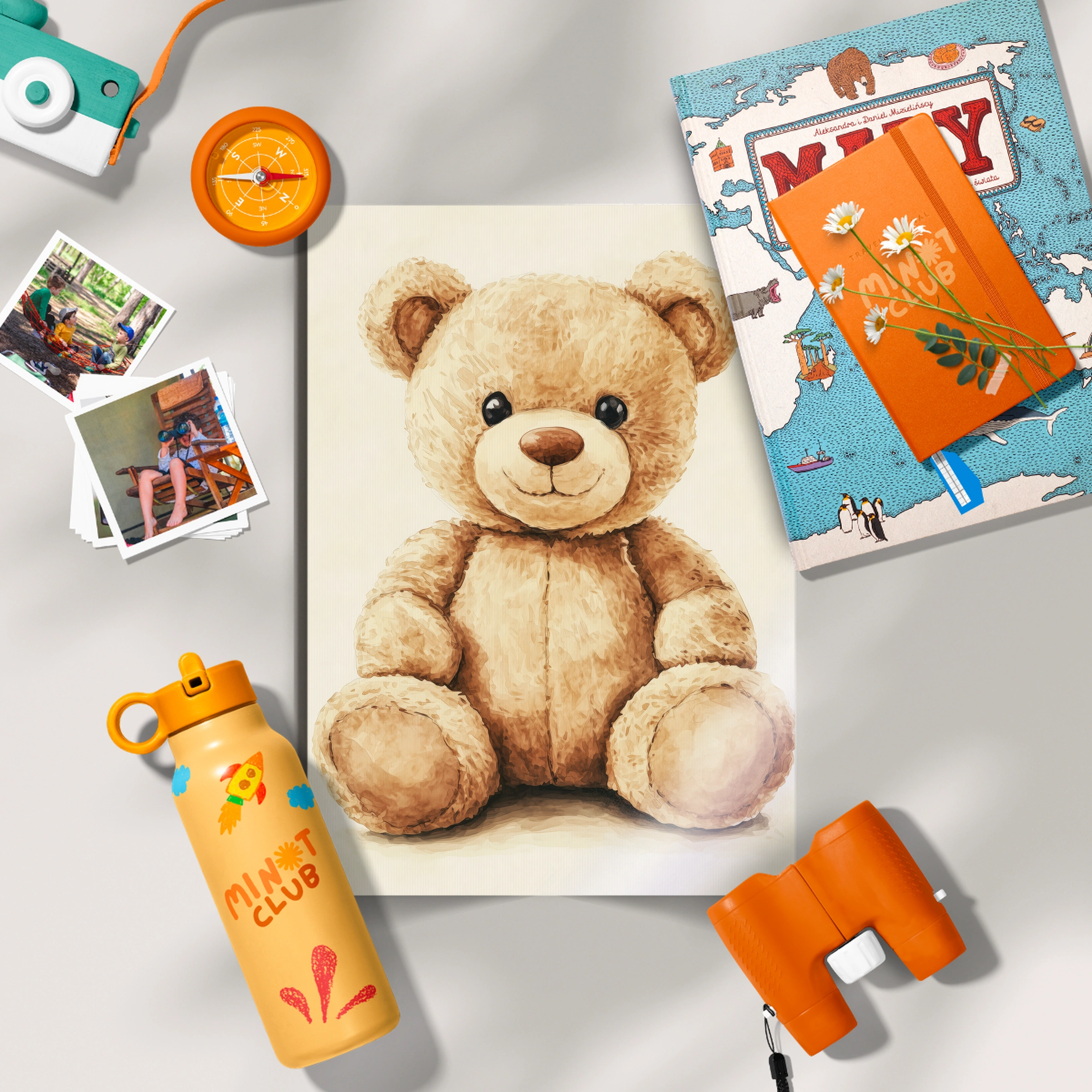 Golden Teddy Bear Nursery Print