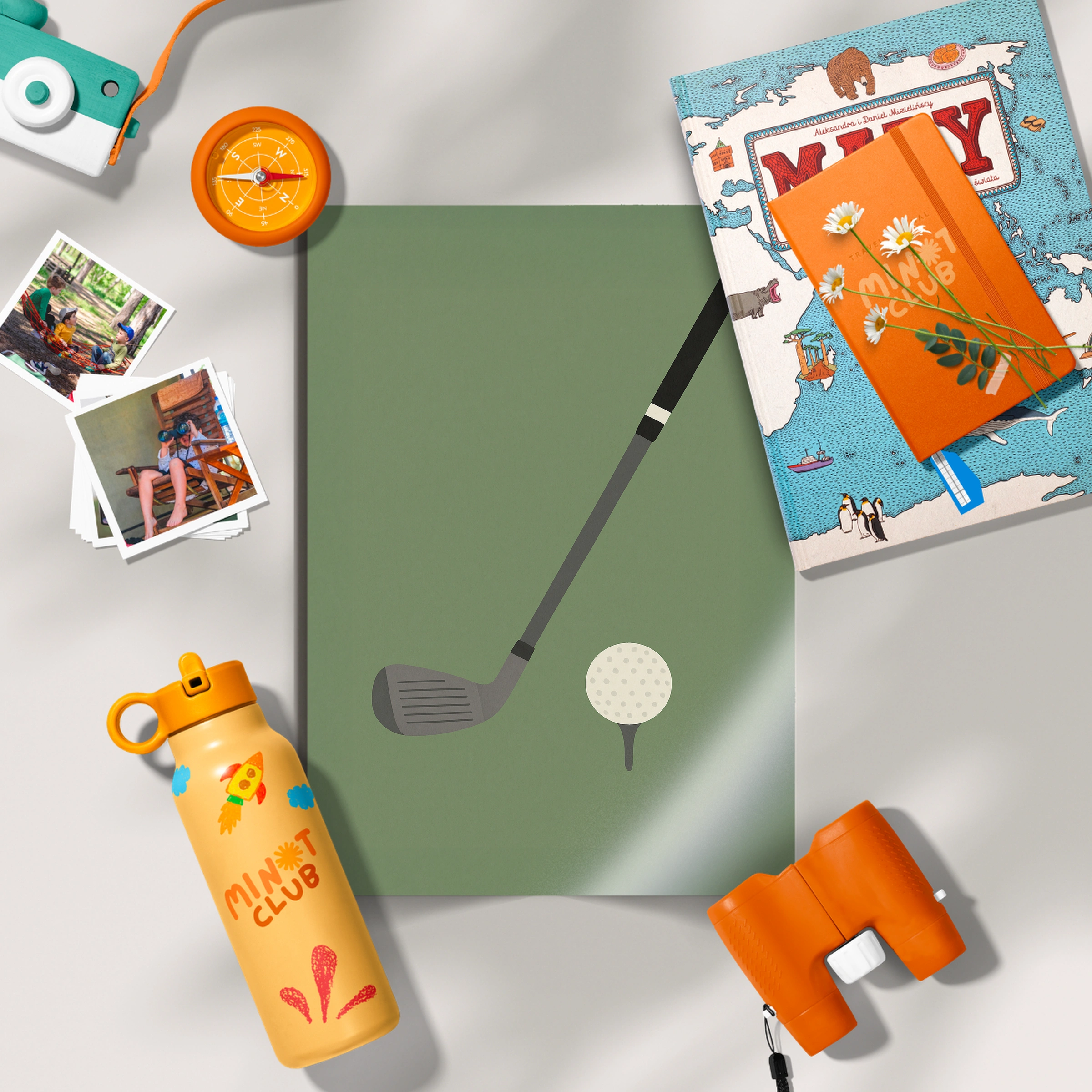 Golf Club and Ball Two Nursery Print - flat lay nursery decor print