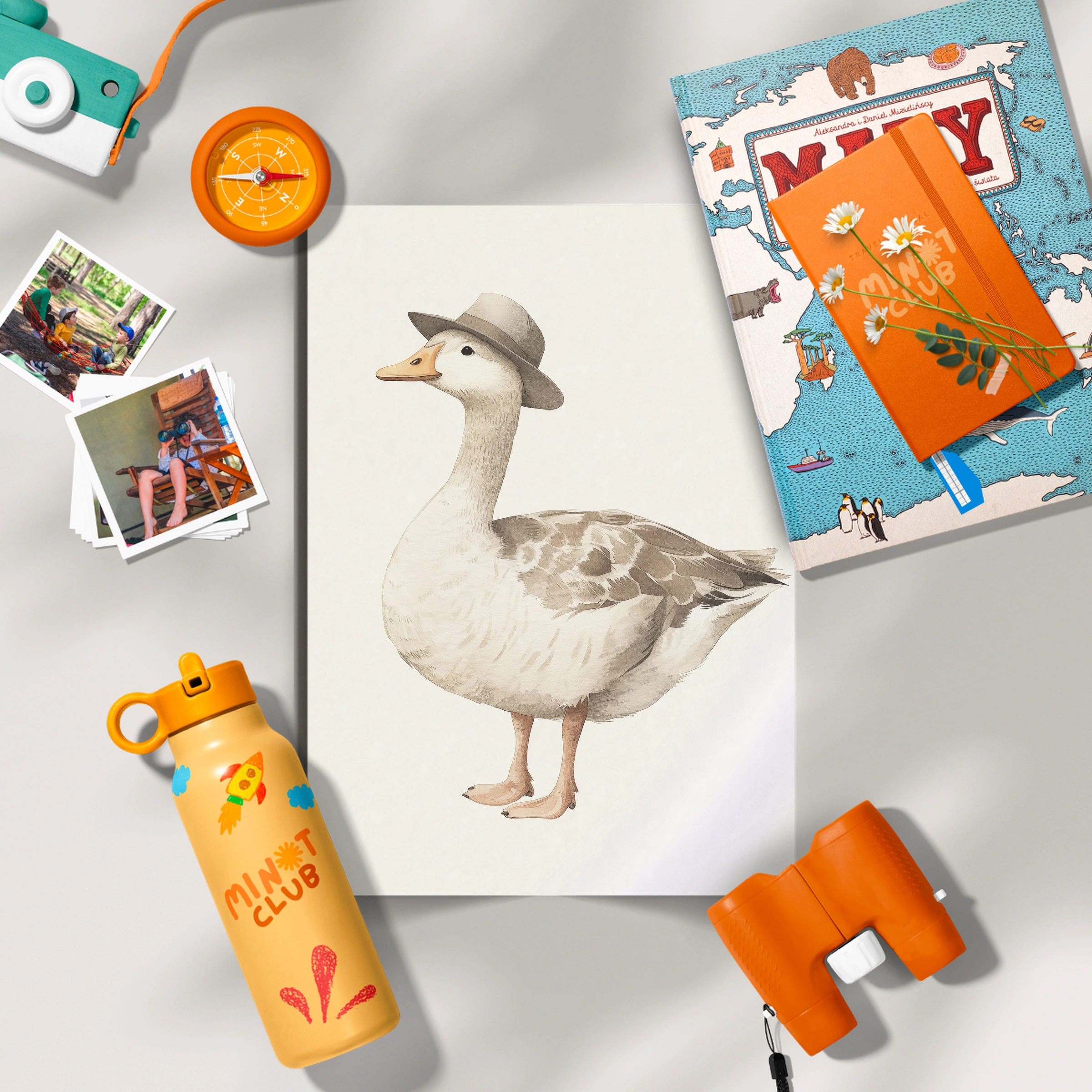 Goose in a Hat Nursery Print