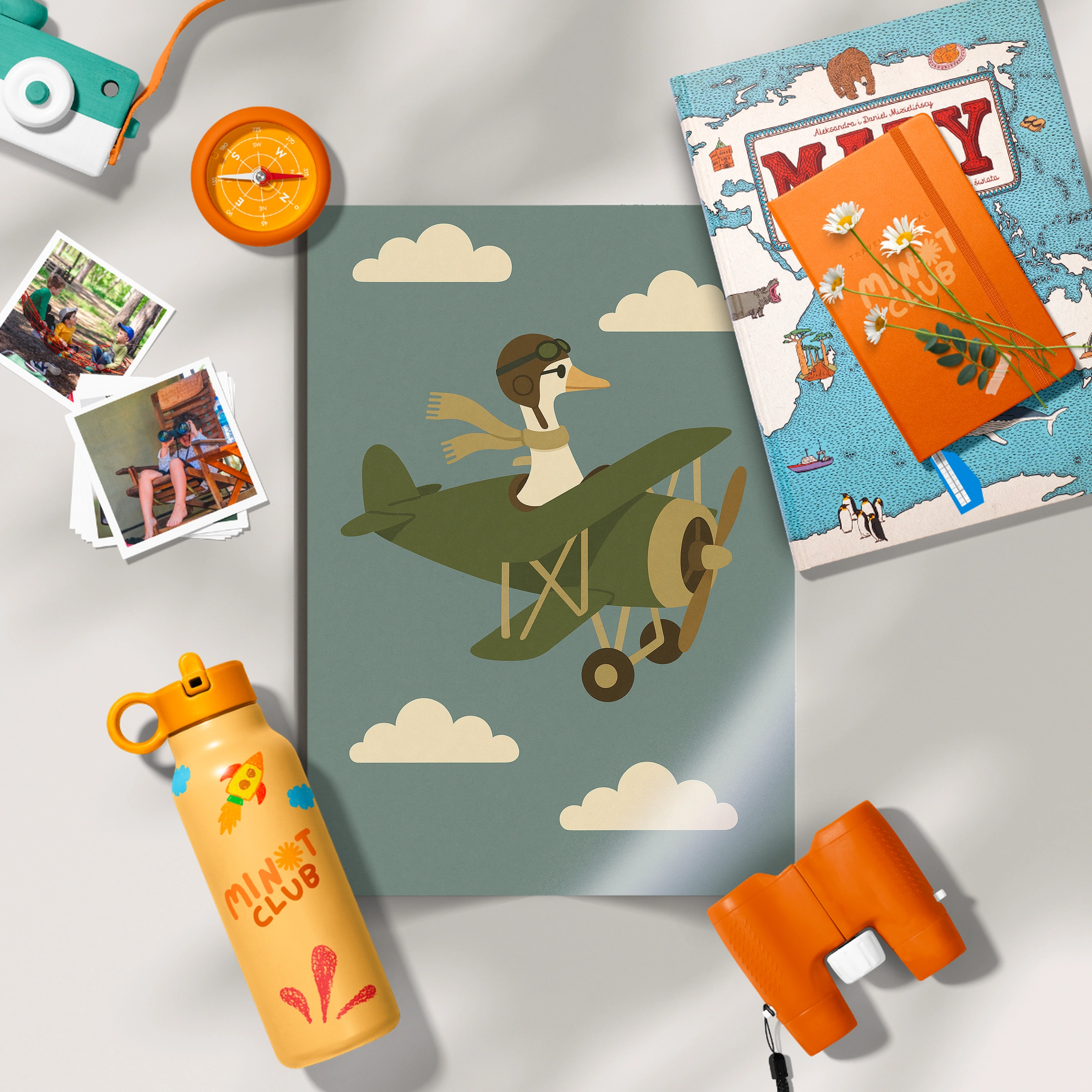 Goose in a Plane Nursery Print