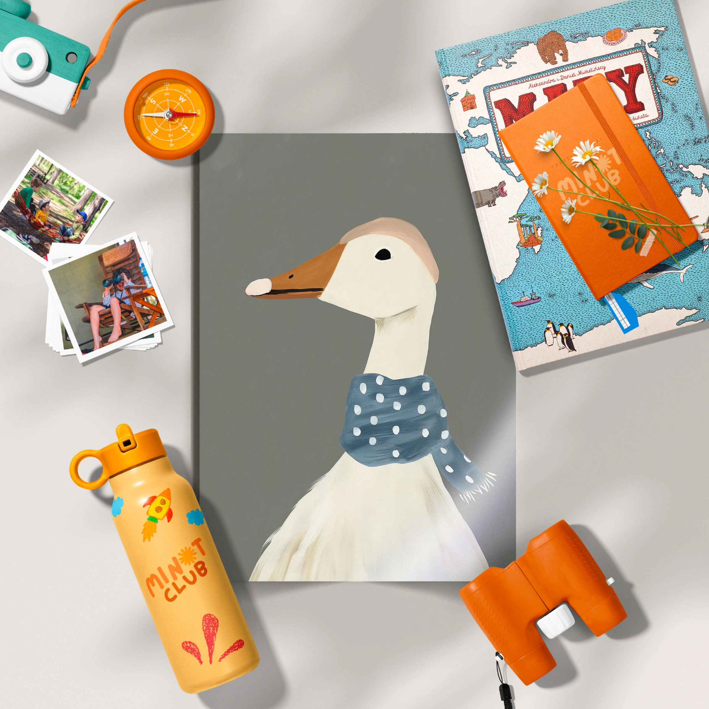 Goose in a Scarf Nursery Print