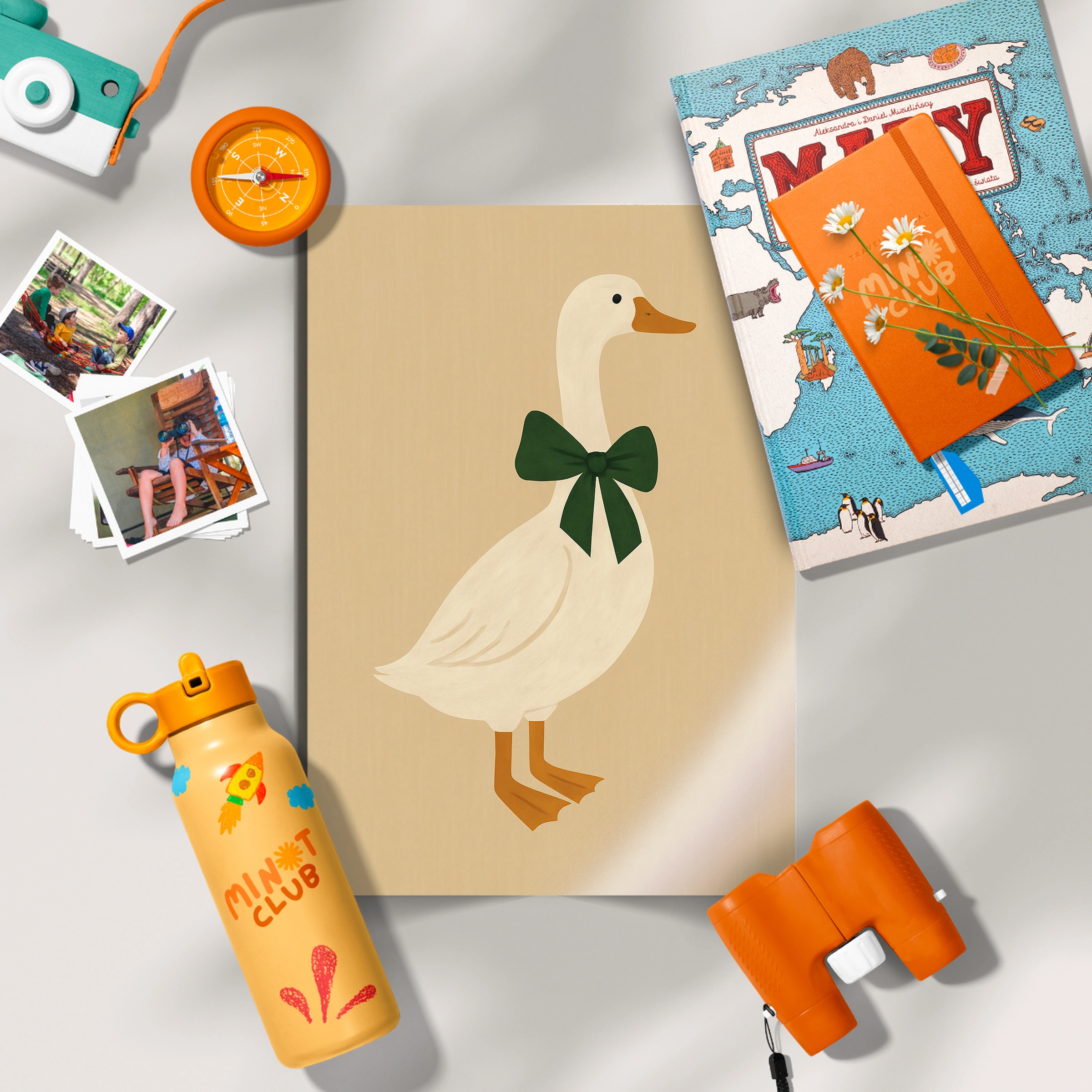 Goose with a Bow Nursery Print