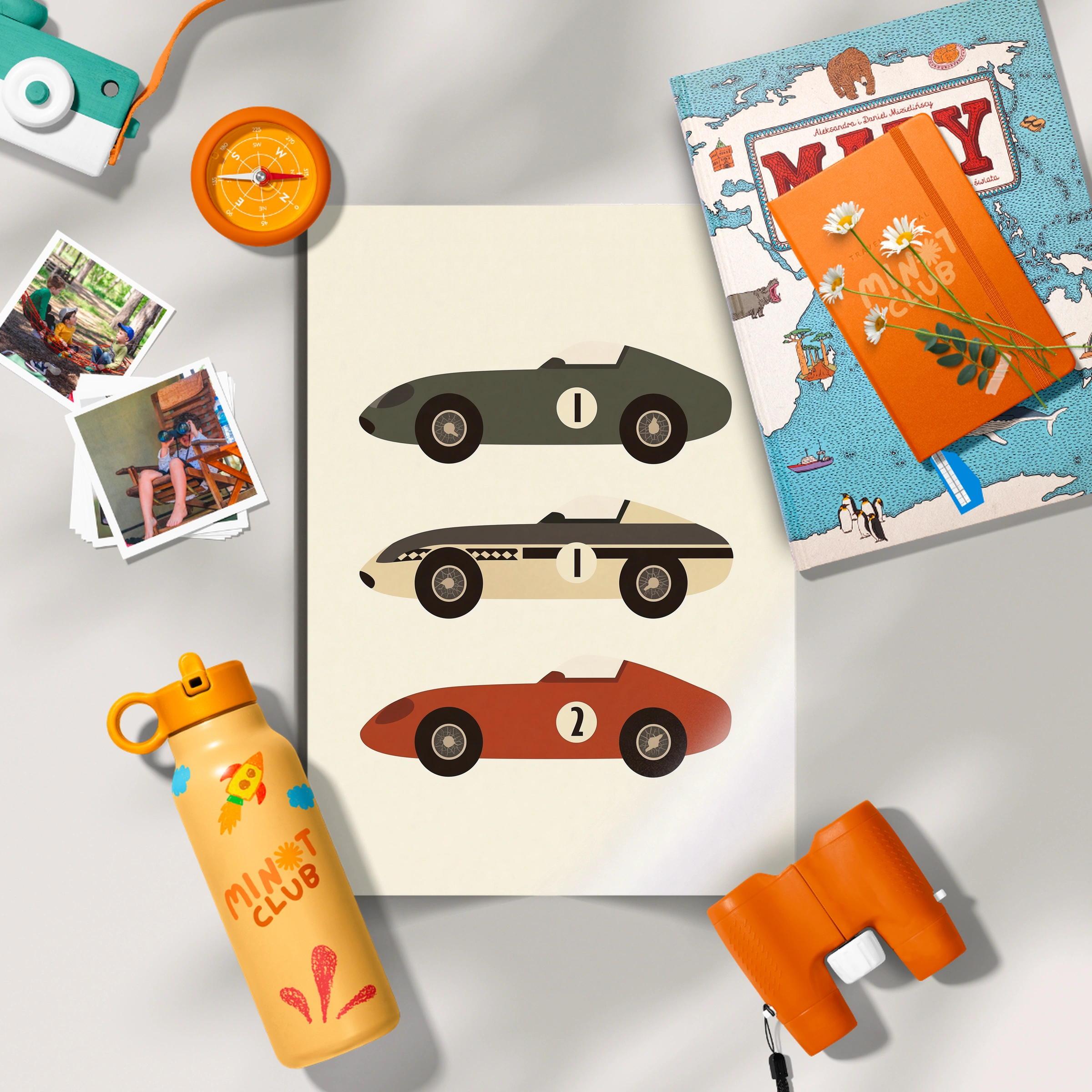 Grand Prix Race Cars Nursery Print