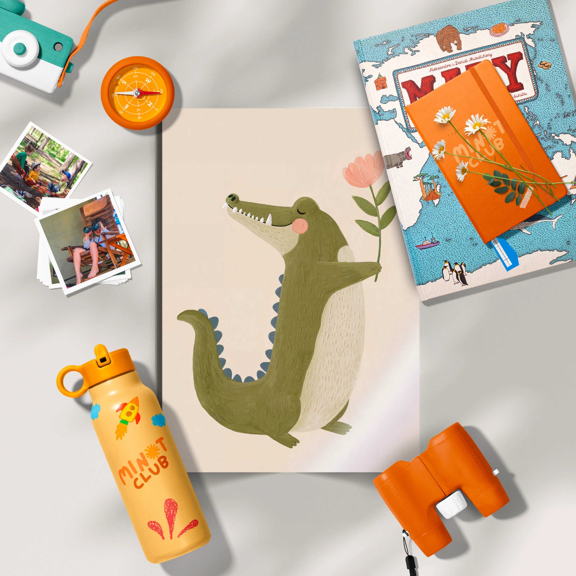 Green Crocodile Nursery Print