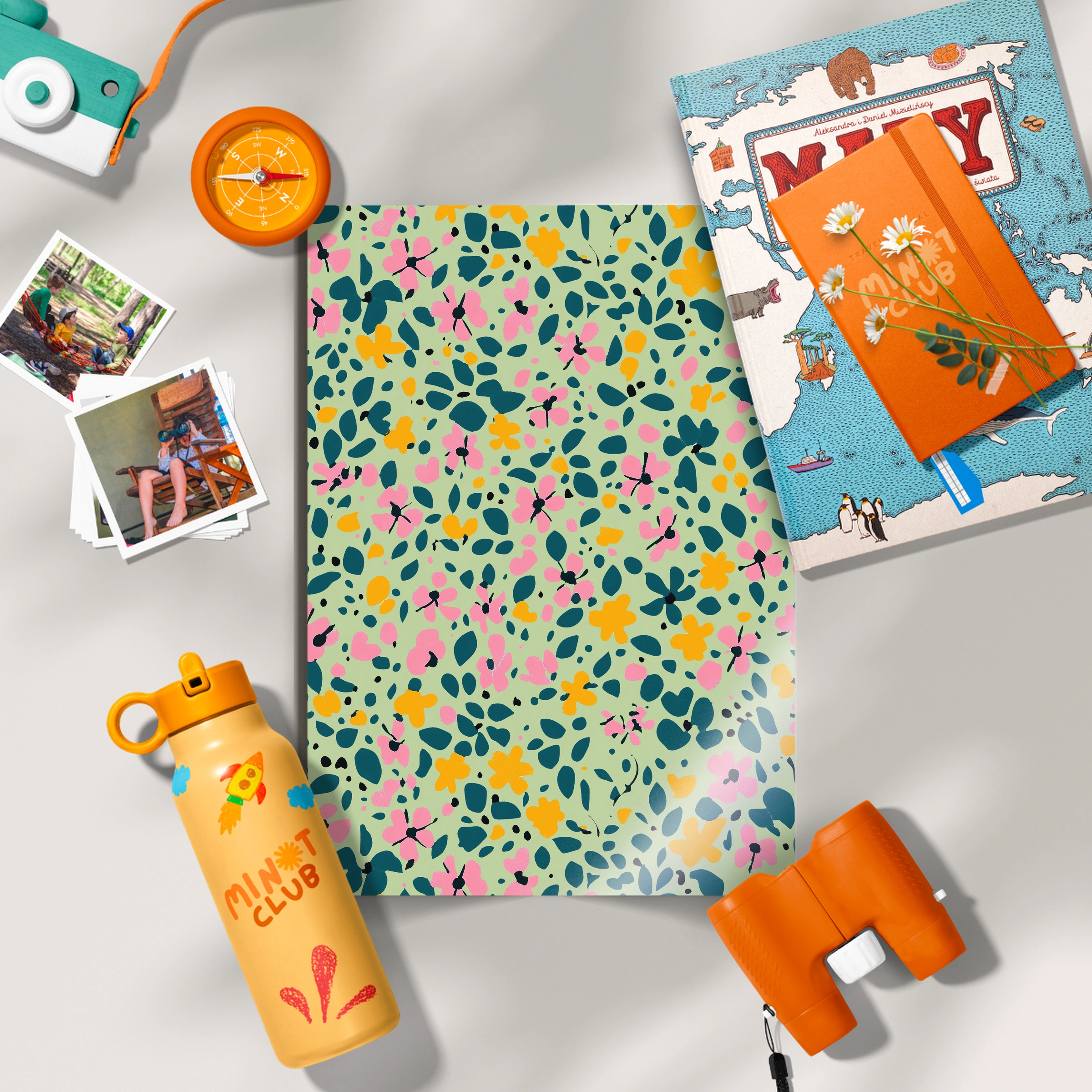 Green Ditsy Floral Nursery Print
