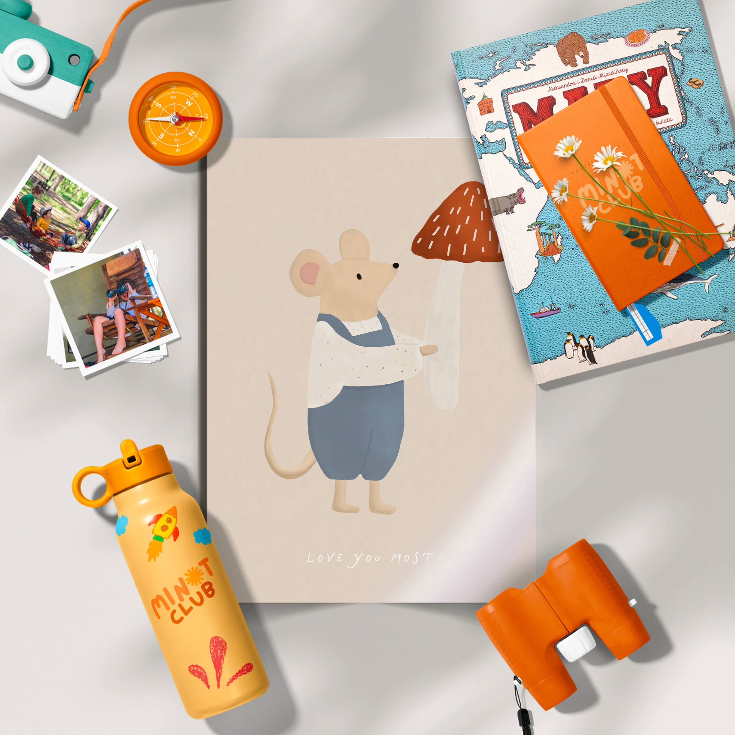 Grey Mouse Nursery Print