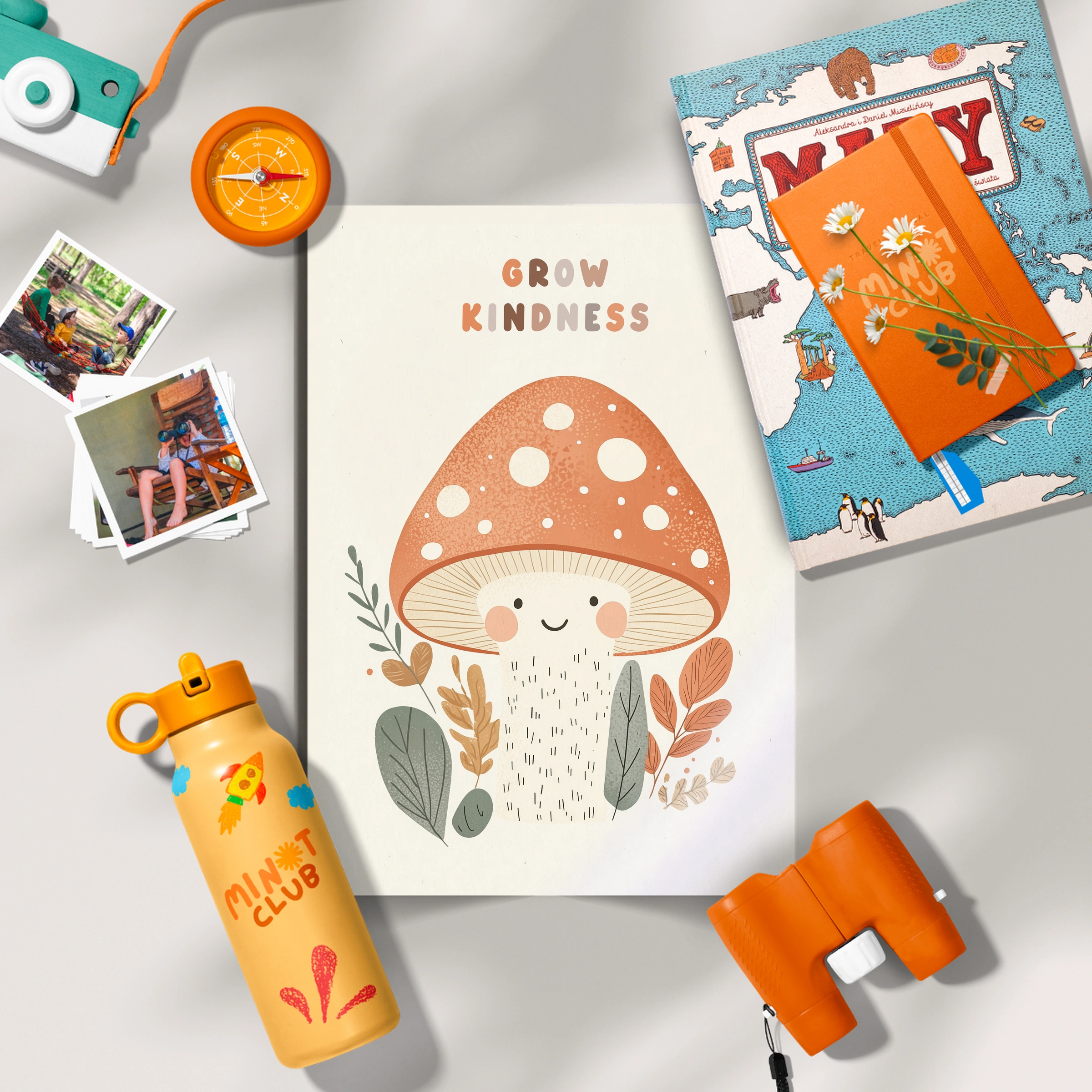 Grow Kindness Mushroom Nursery Print