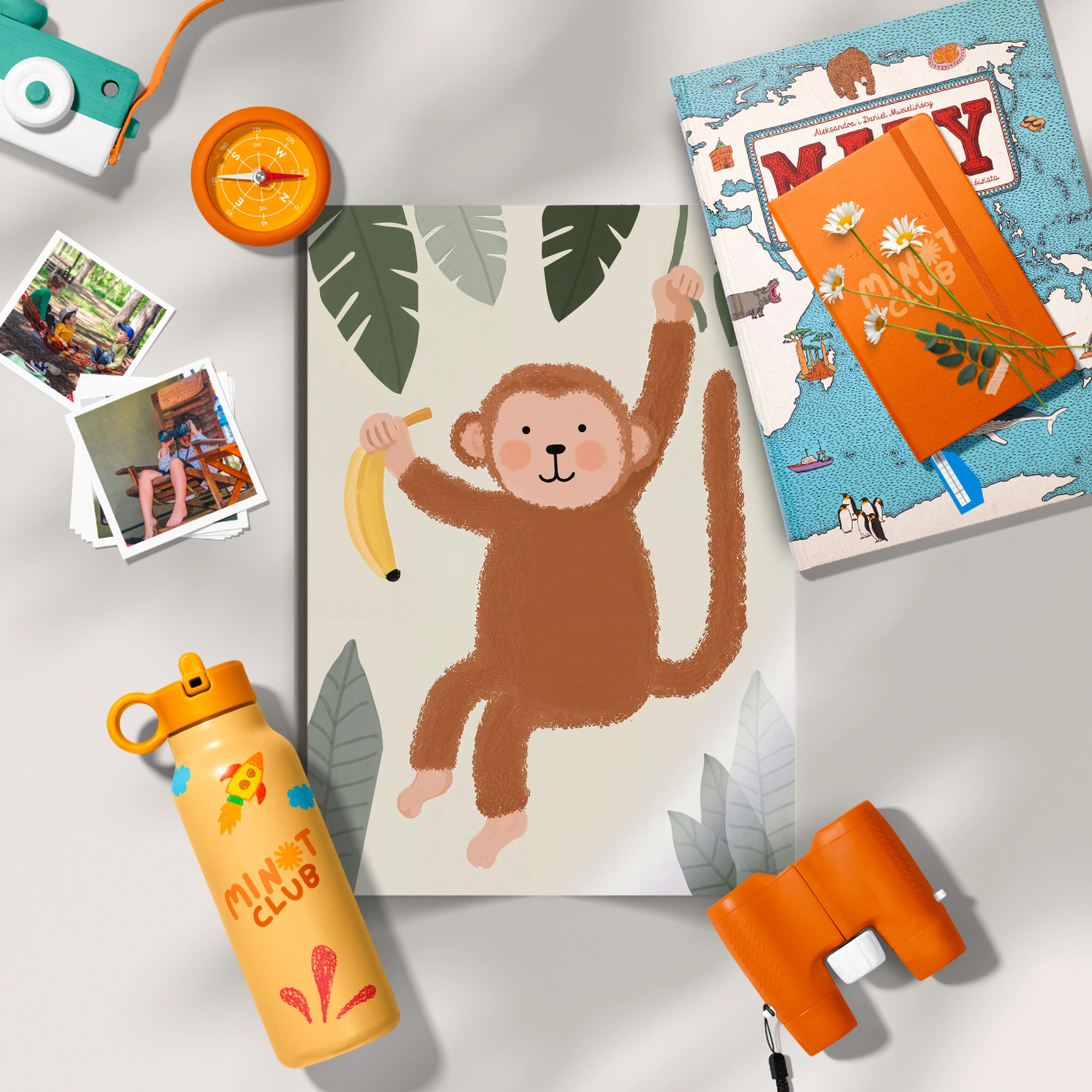 Hanging Monkey Nursery Print