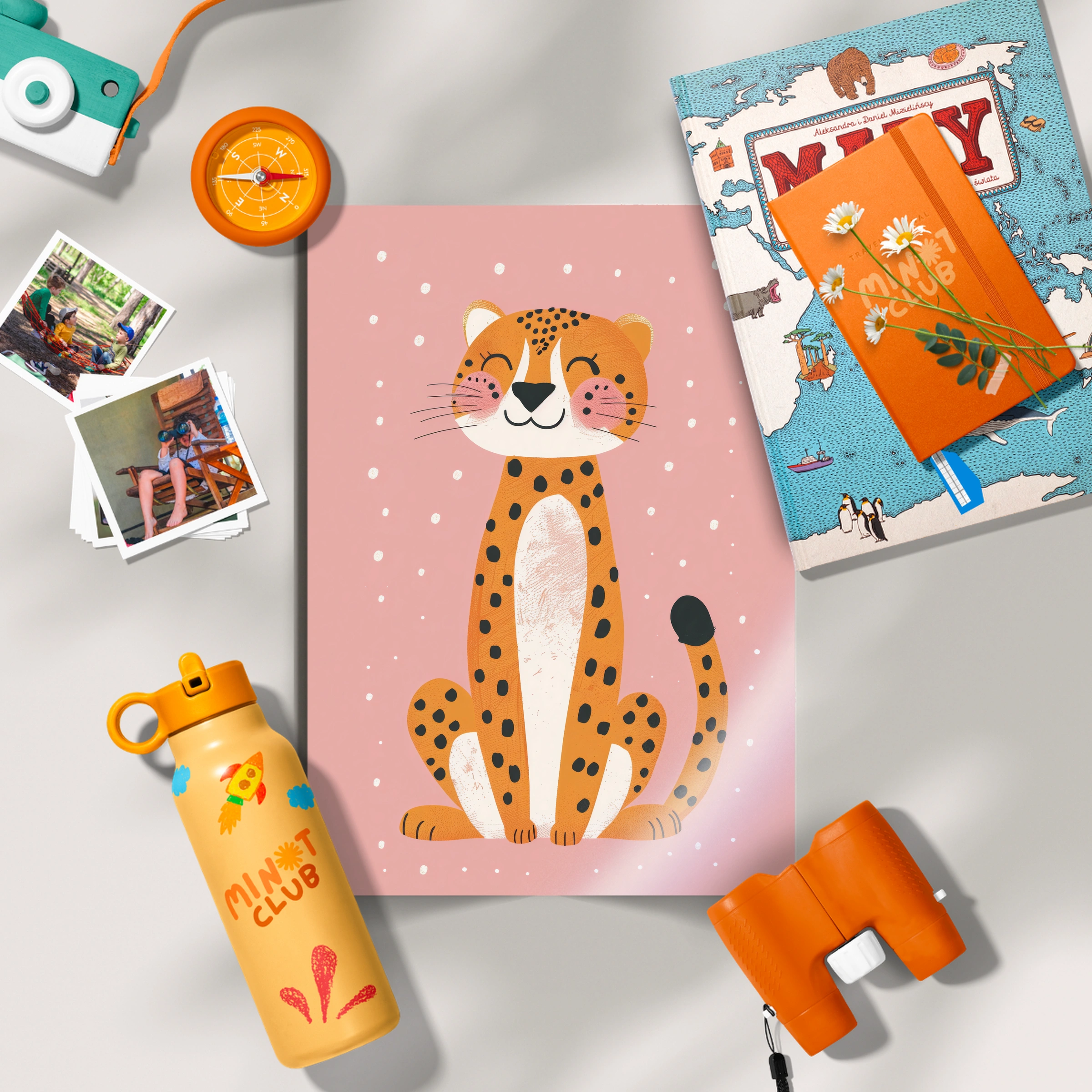 Happy Cheetah Nursery Print