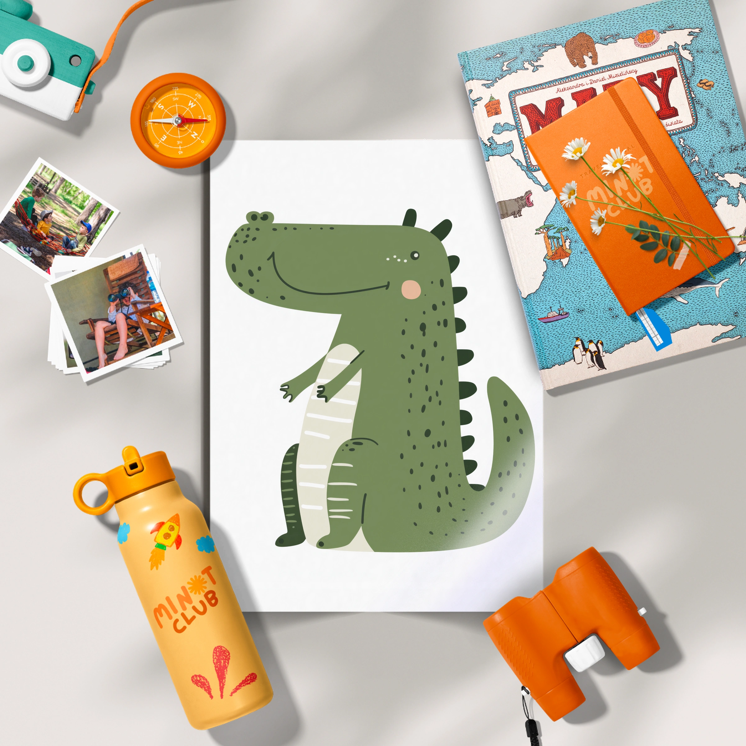 Happy Crocodile Nursery Print