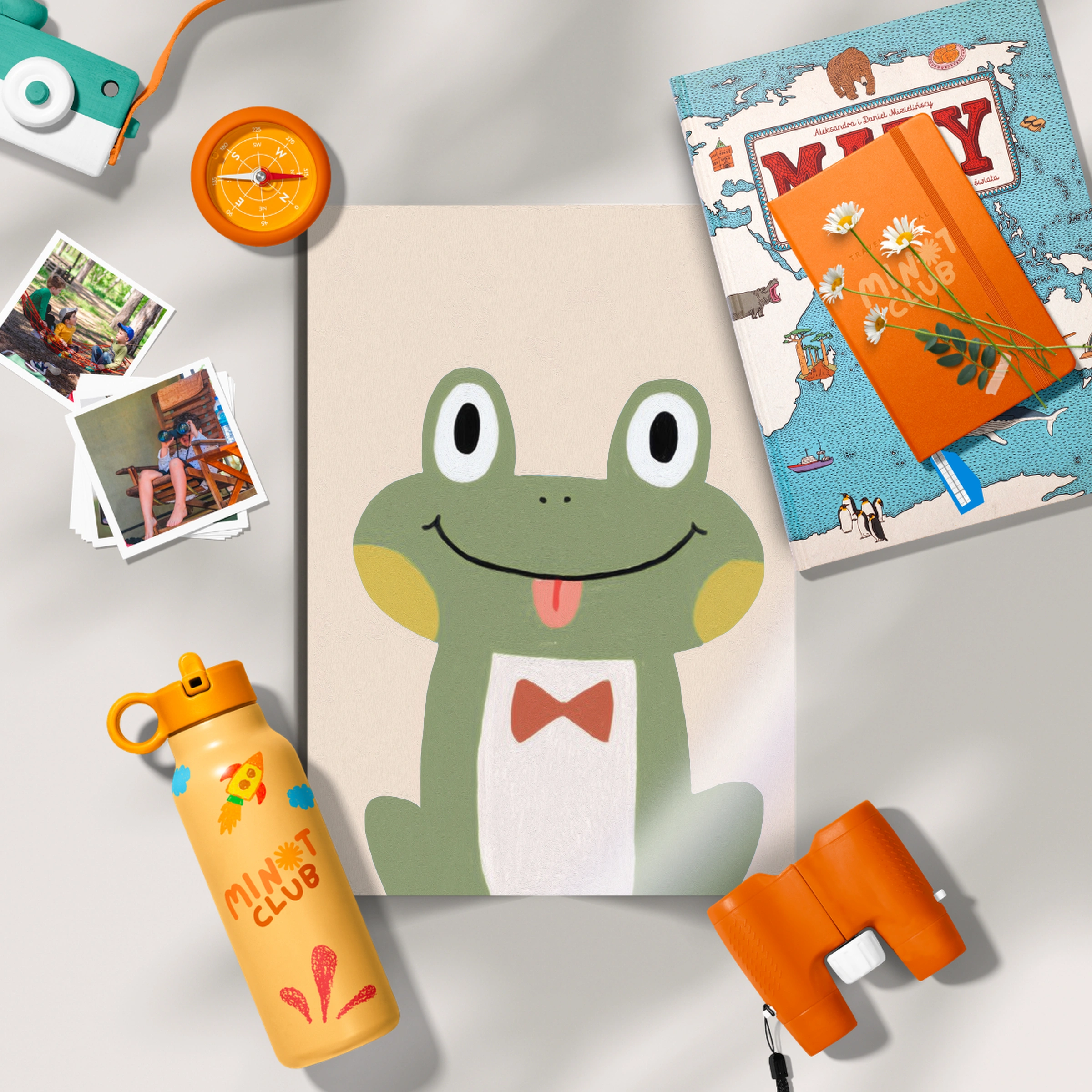 Happy Green Frog Nursery Print
