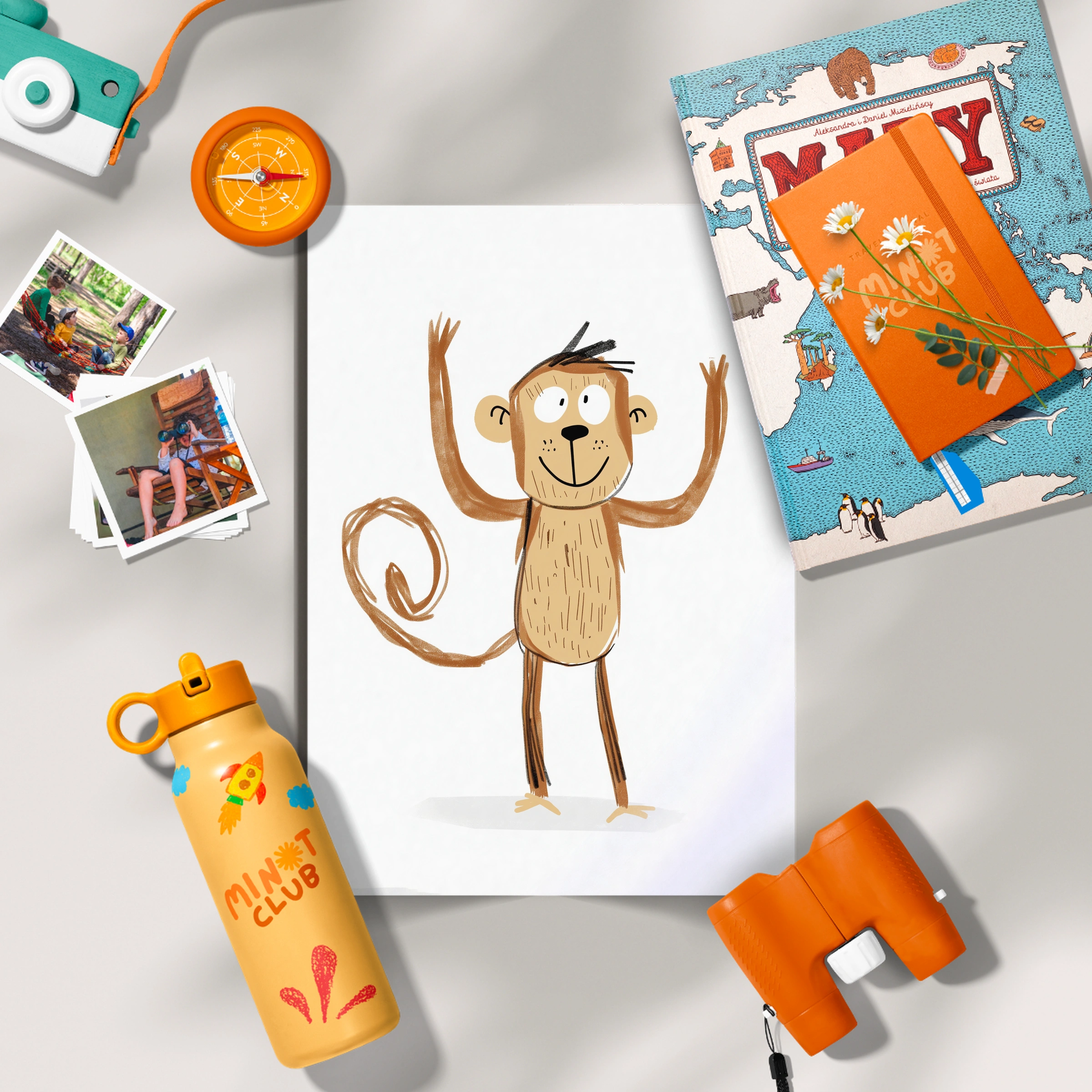 Happy Monkey Nursery Print