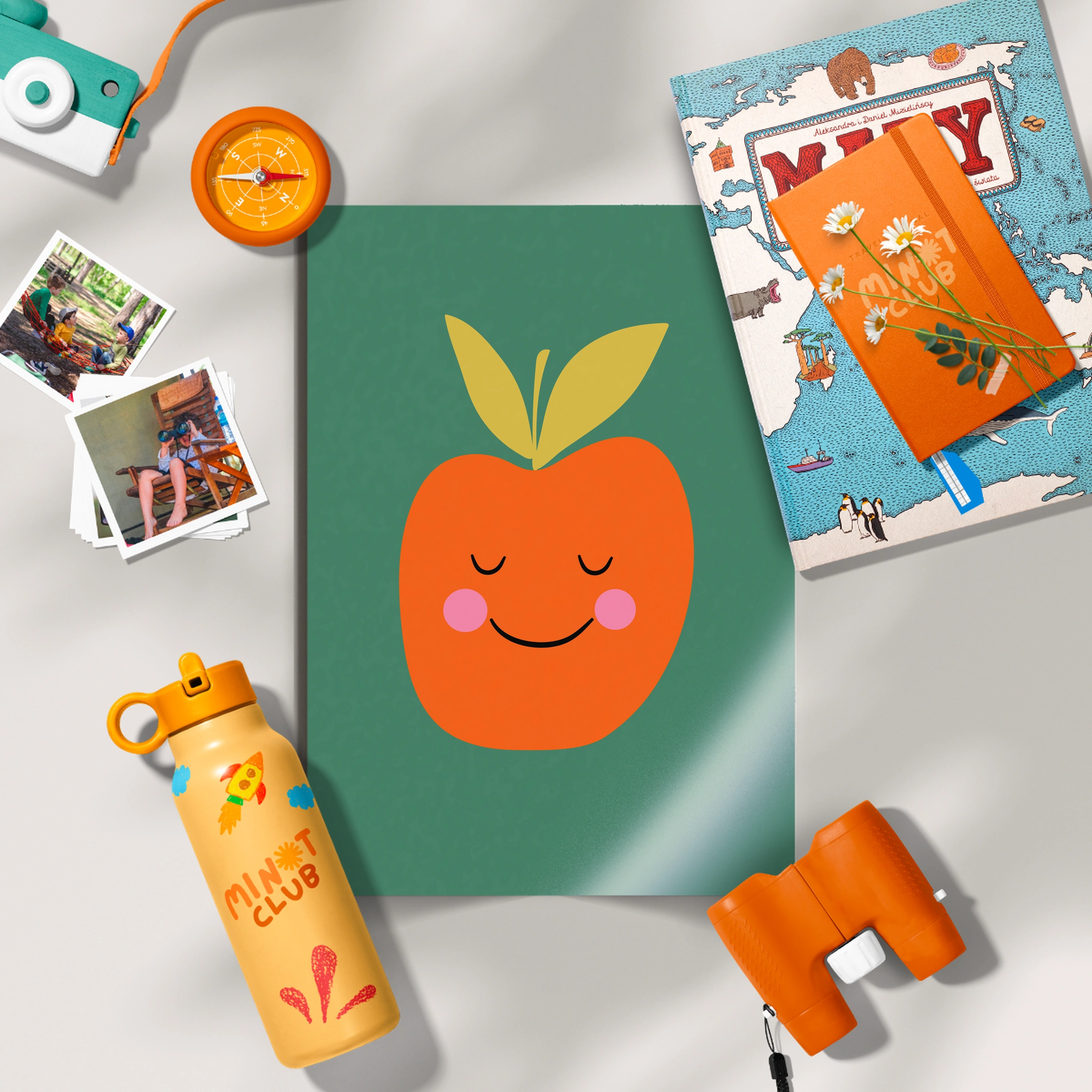 Happy Orange Nursery Print