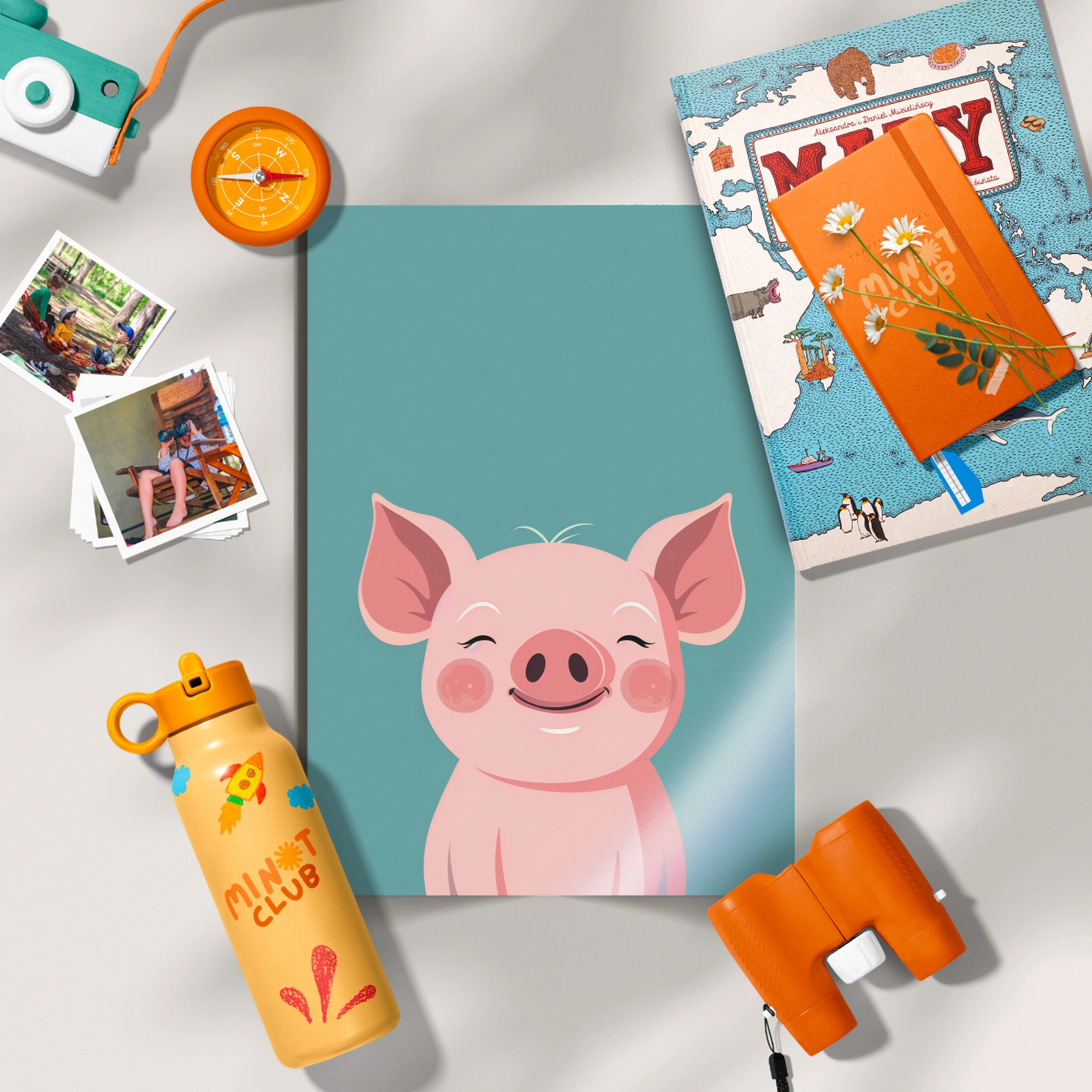 Happy Pig Nursery Print