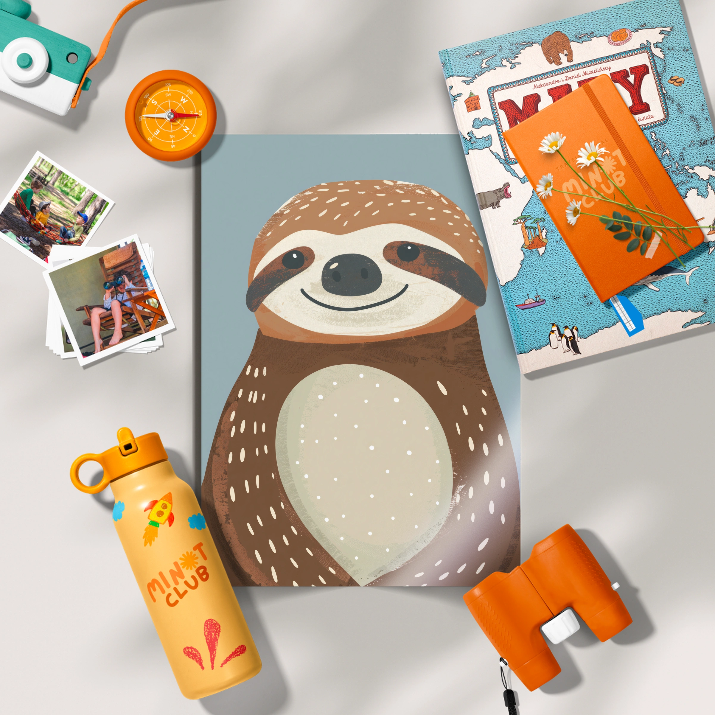 Happy Sloth Nursery Print