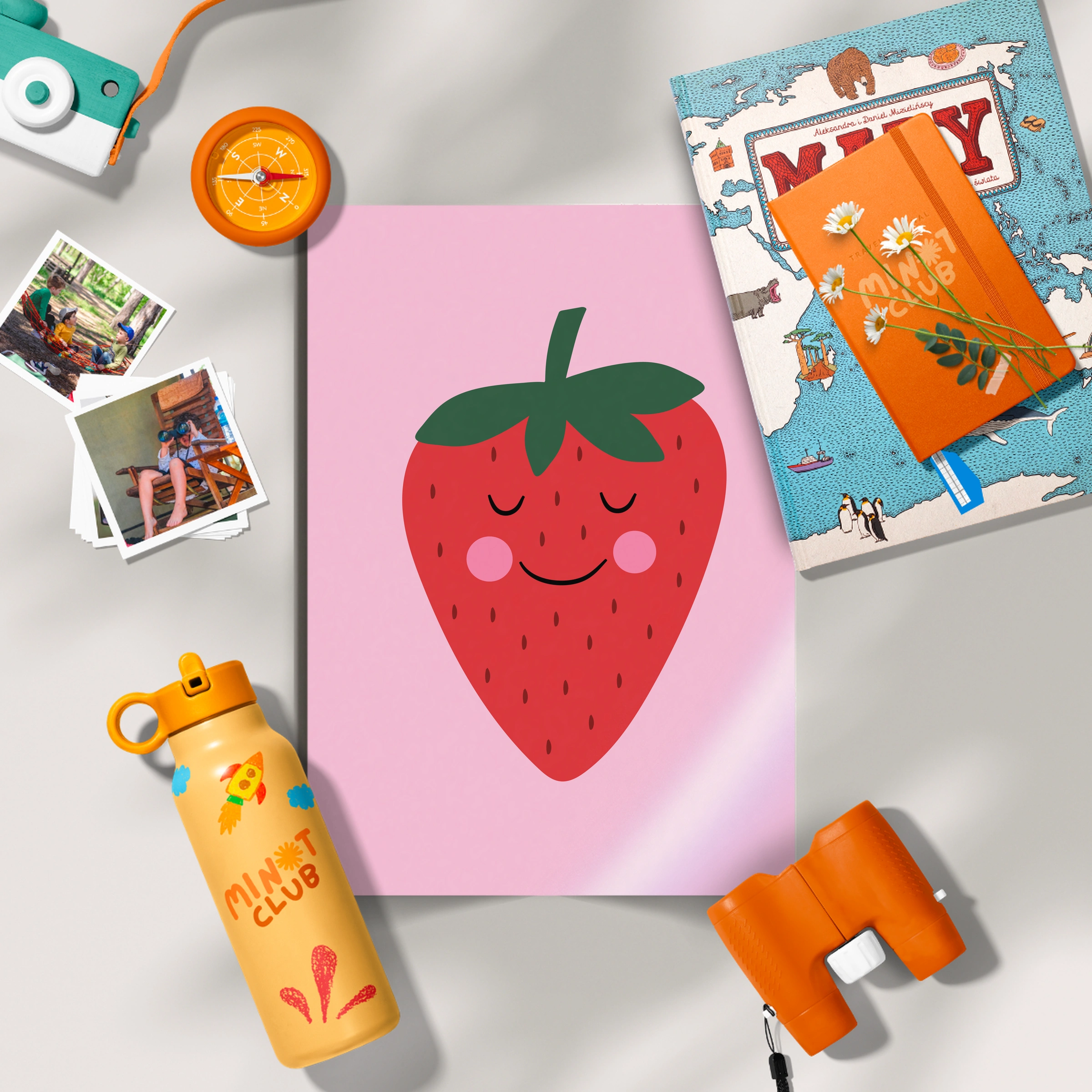 Happy Strawberry Nursery Print