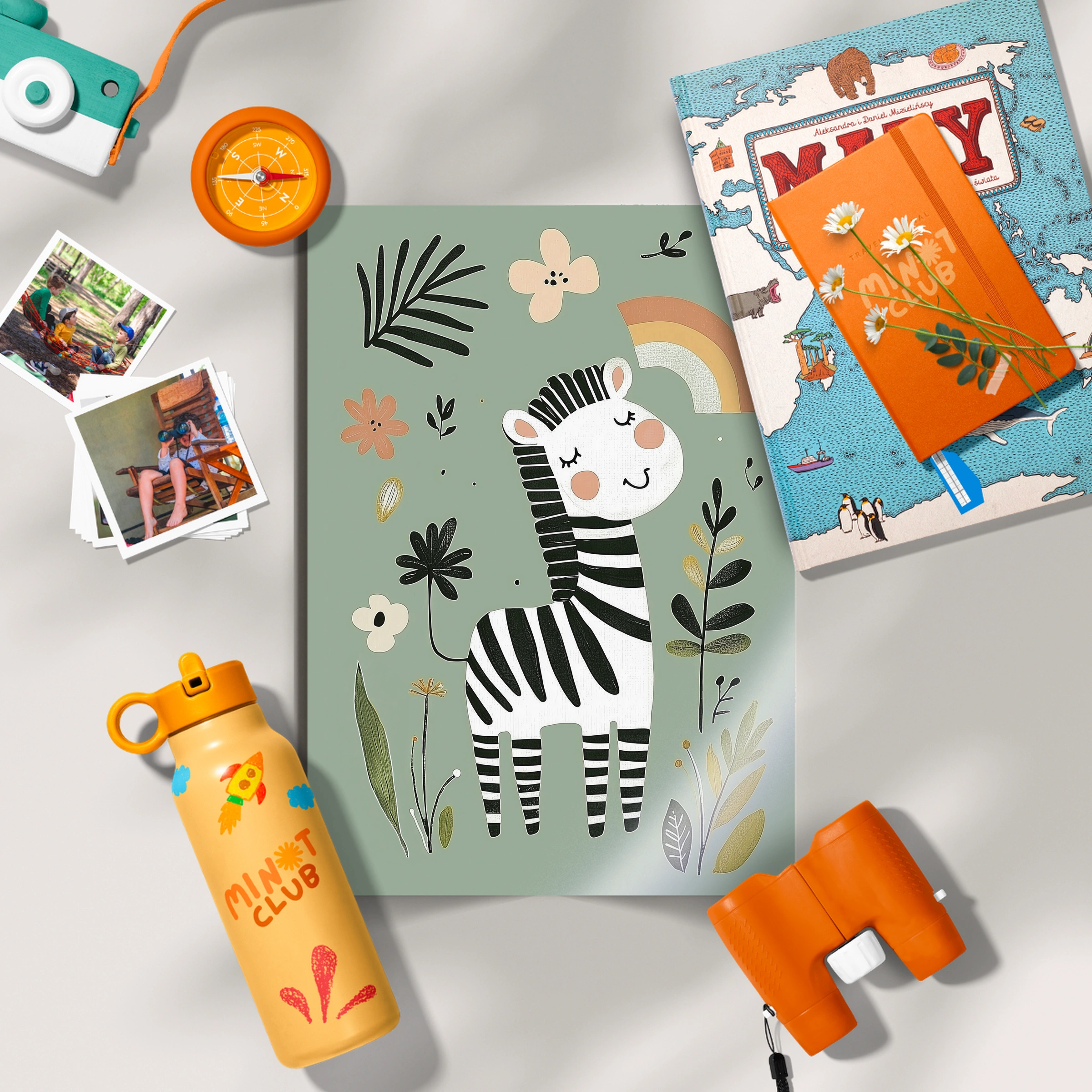 Happy Zebra Nursery Print