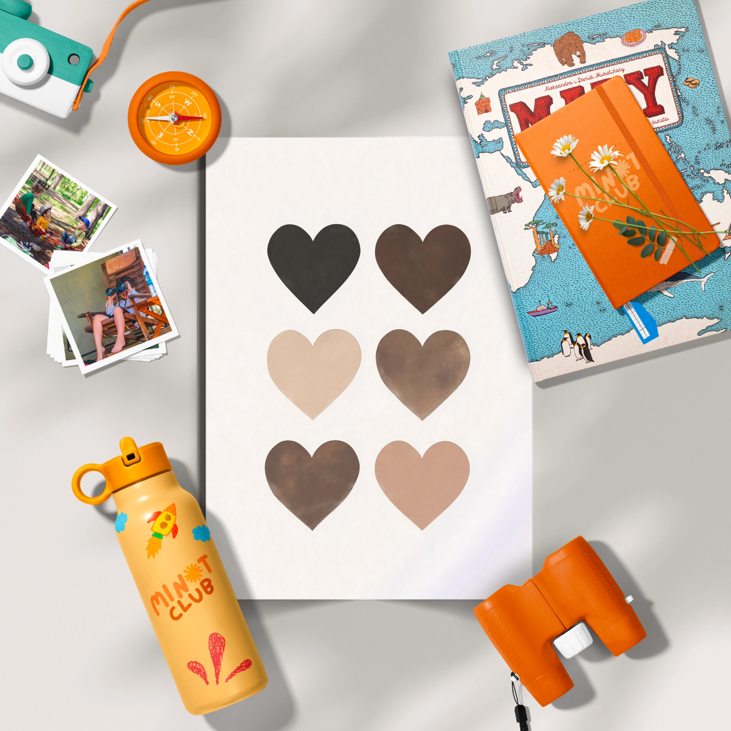 Hearts Grid Nursery Print