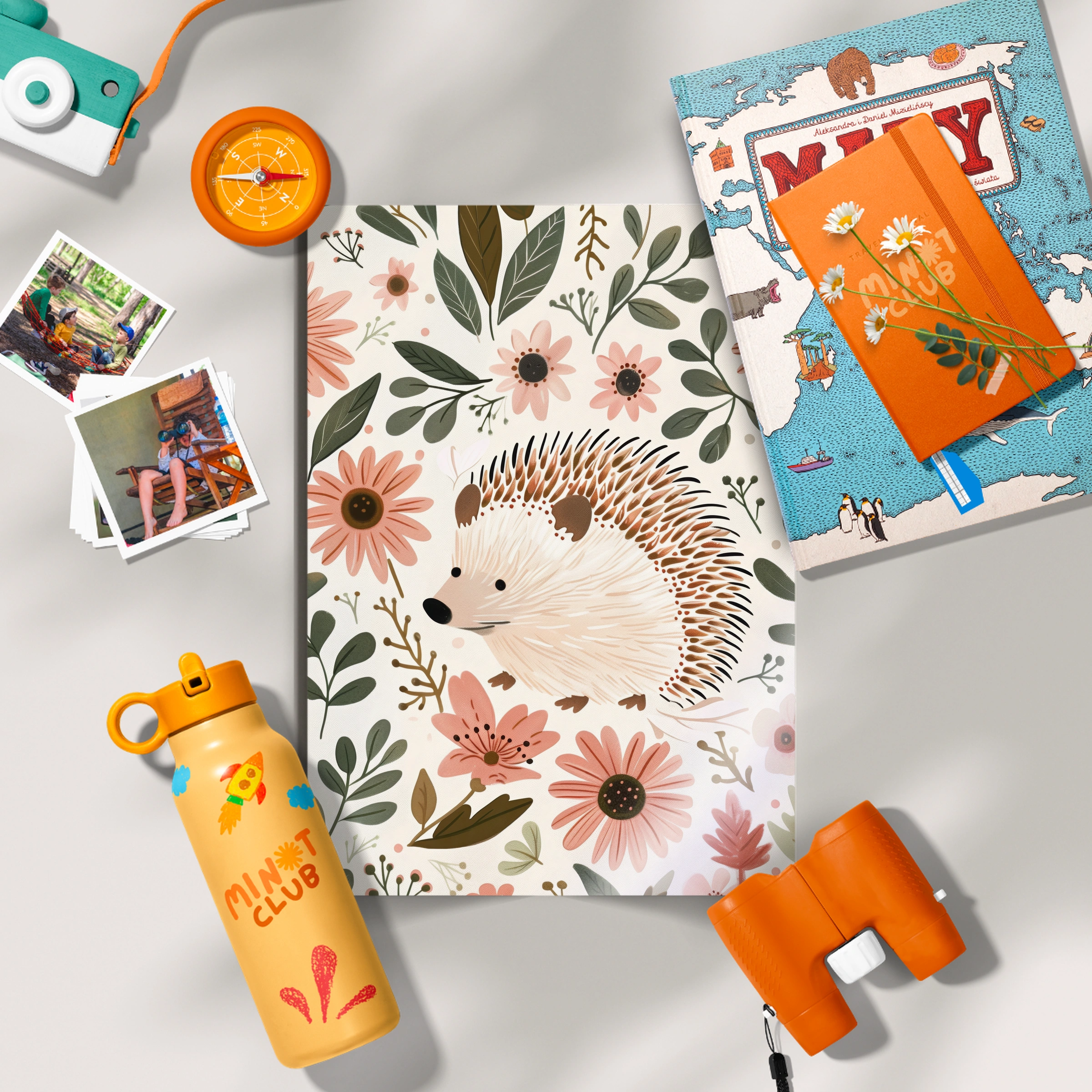 Hedgehog in Flowers Nursery Print