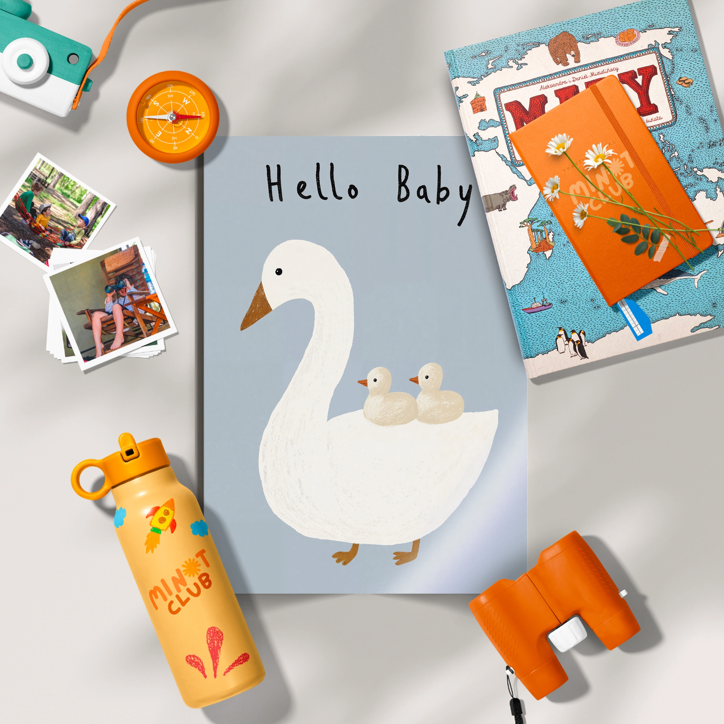 Hello Baby Swan Nursery Print