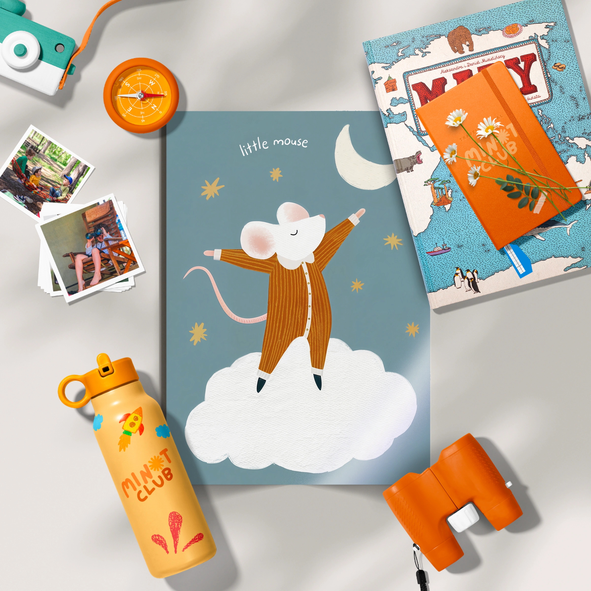Hello Moon Mouse Nursery Print