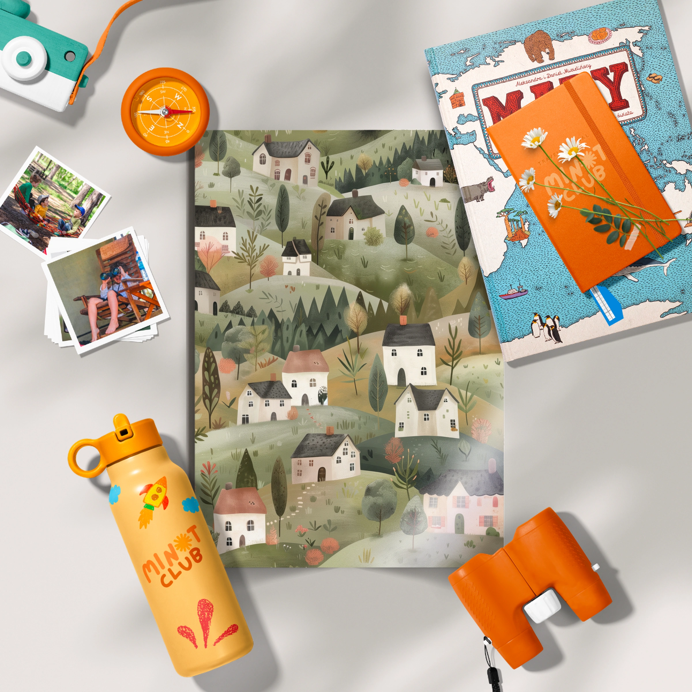 Hillside Houses Nursery Print