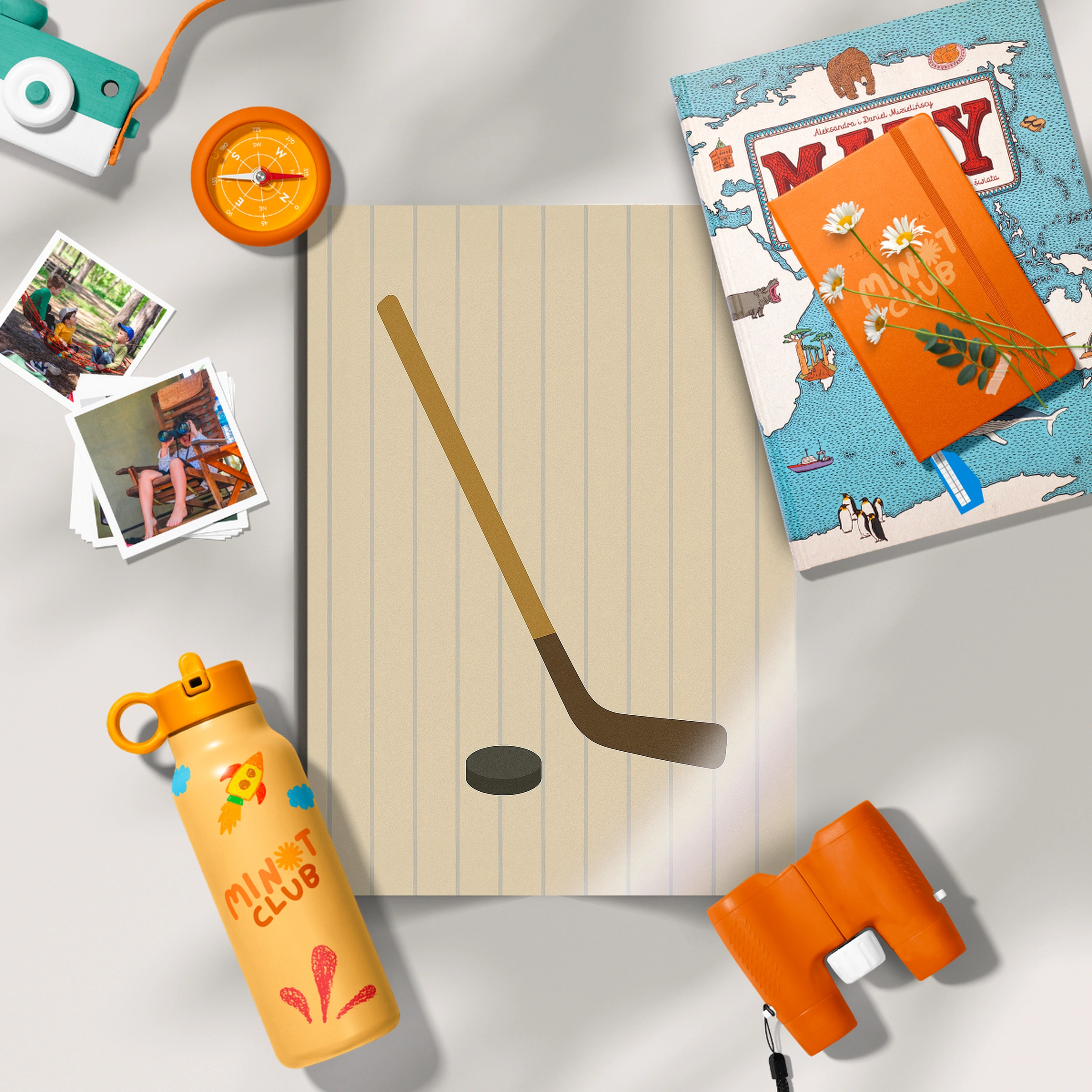Hockey Stick and Puck Nursery Print