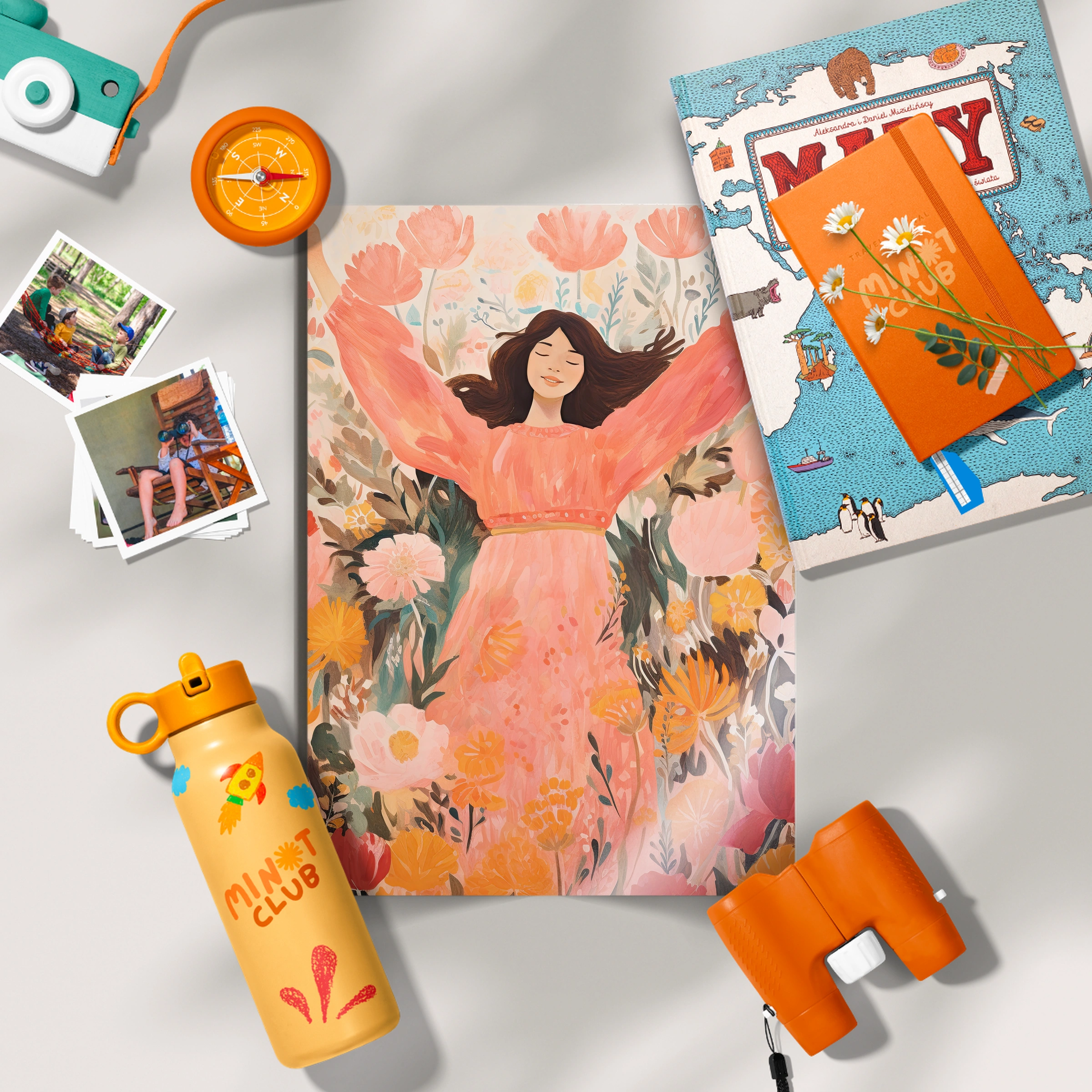Joyful Flowers Figure Nursery Print