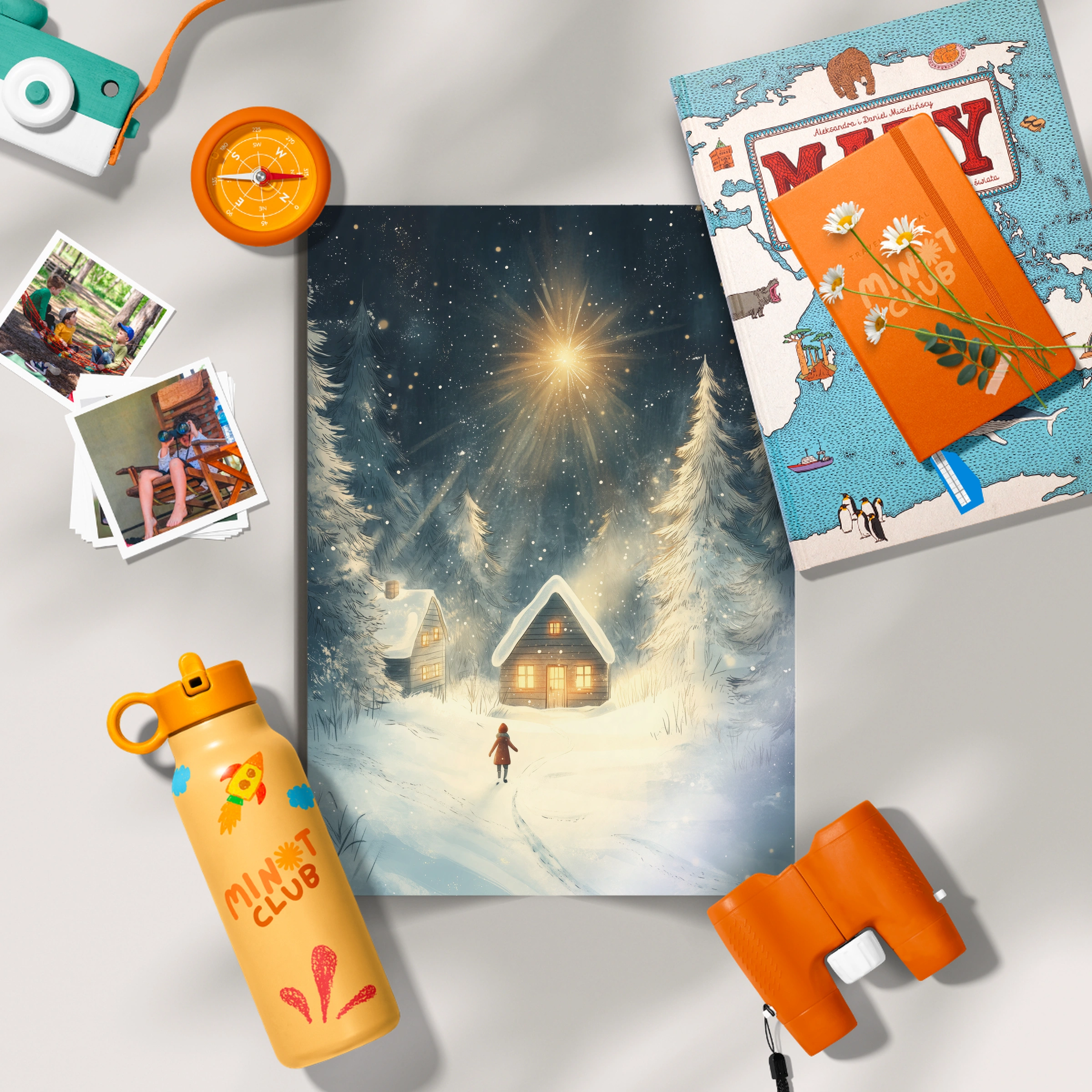Lantern Cabin Christmas Print