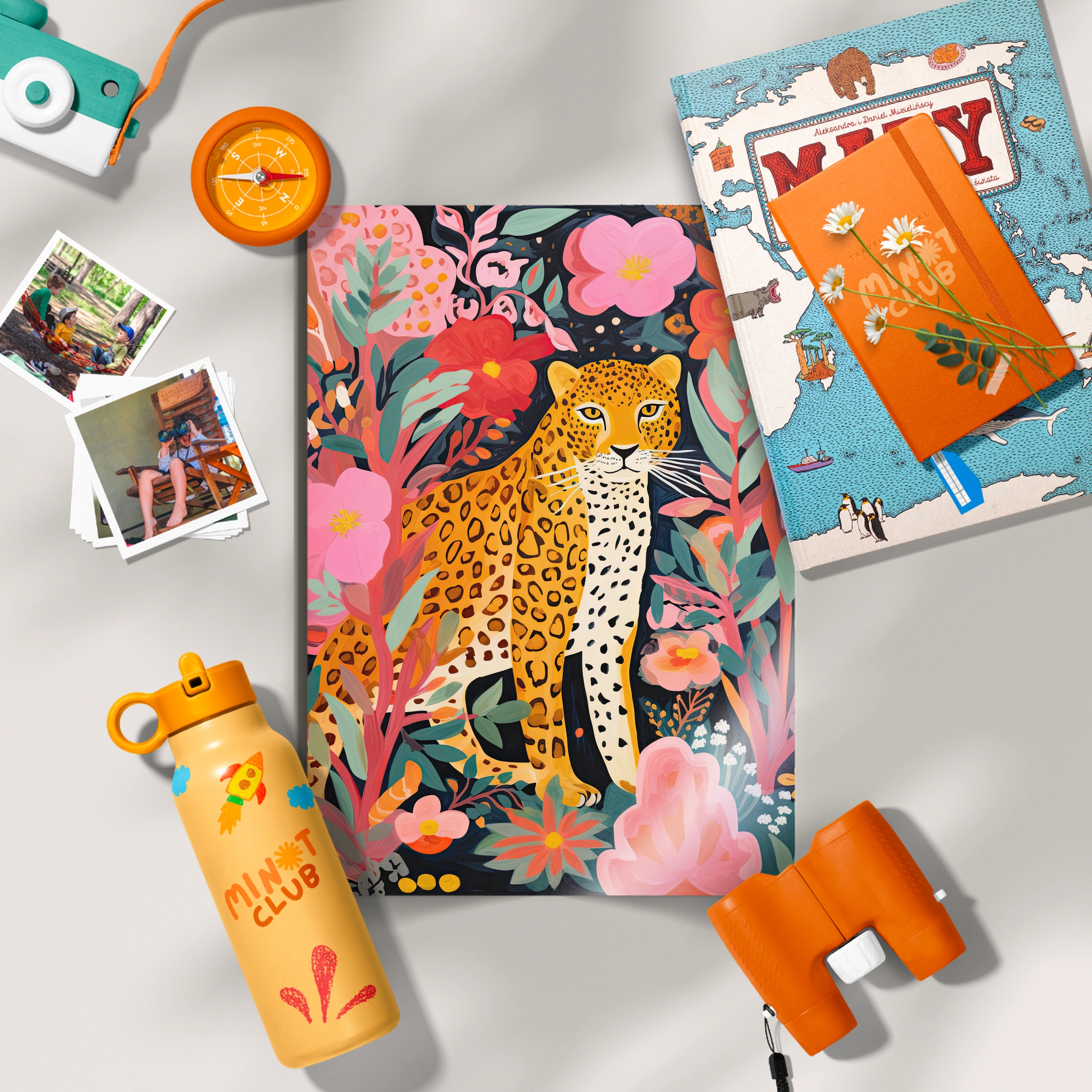 Leopard in Flowers Nursery Print