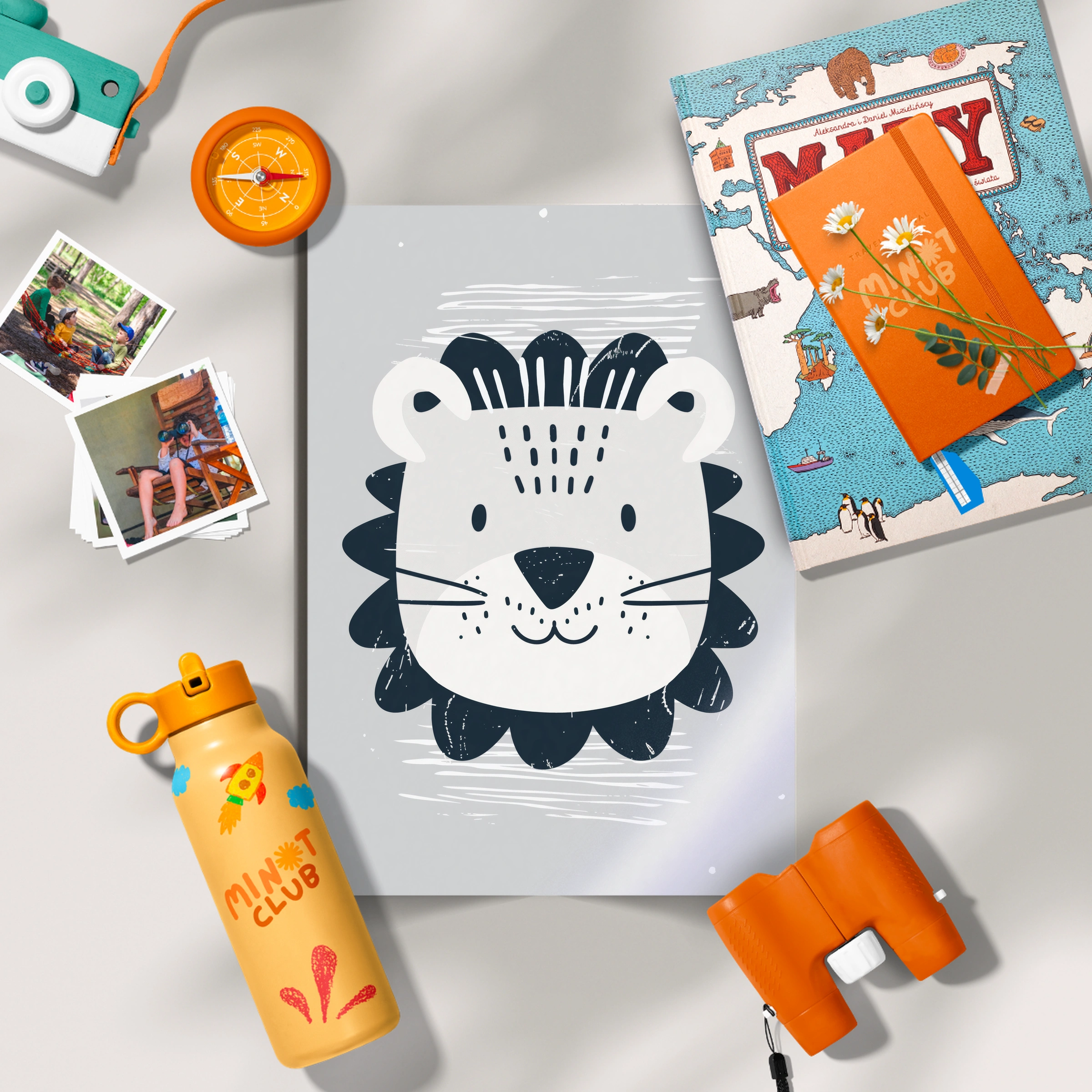 Lion Face Nursery Print