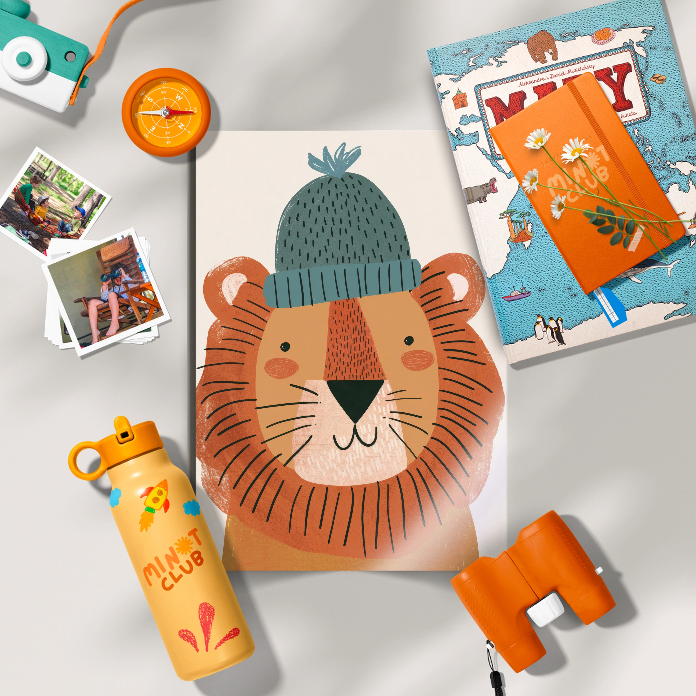 Lion in a Beanie Nursery Print