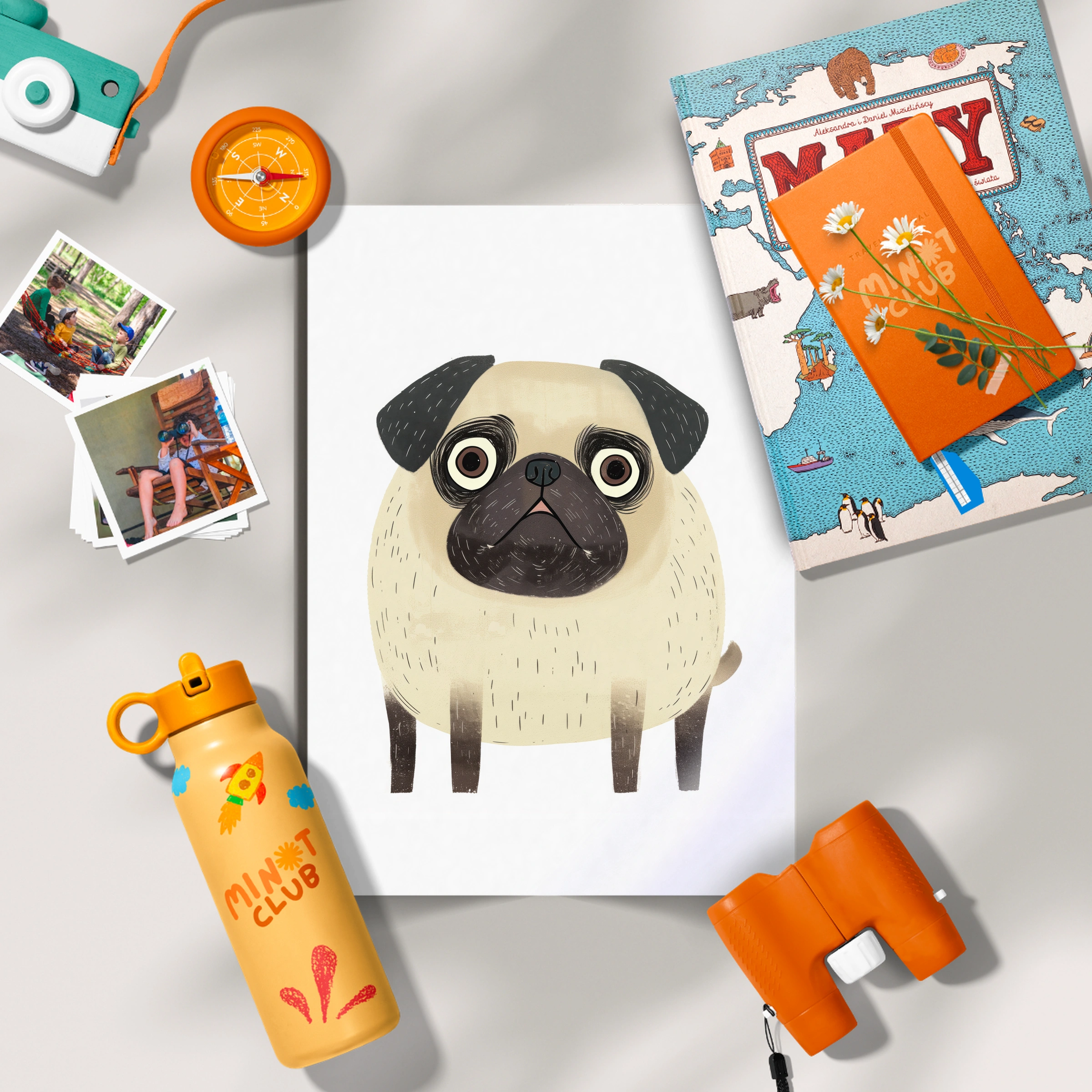 Little Pug Nursery Print