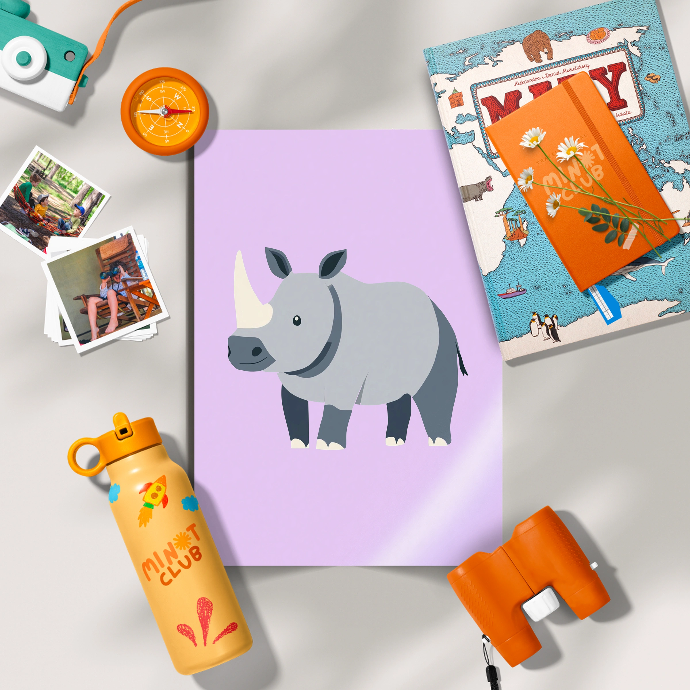 Little Rhino Nursery Print