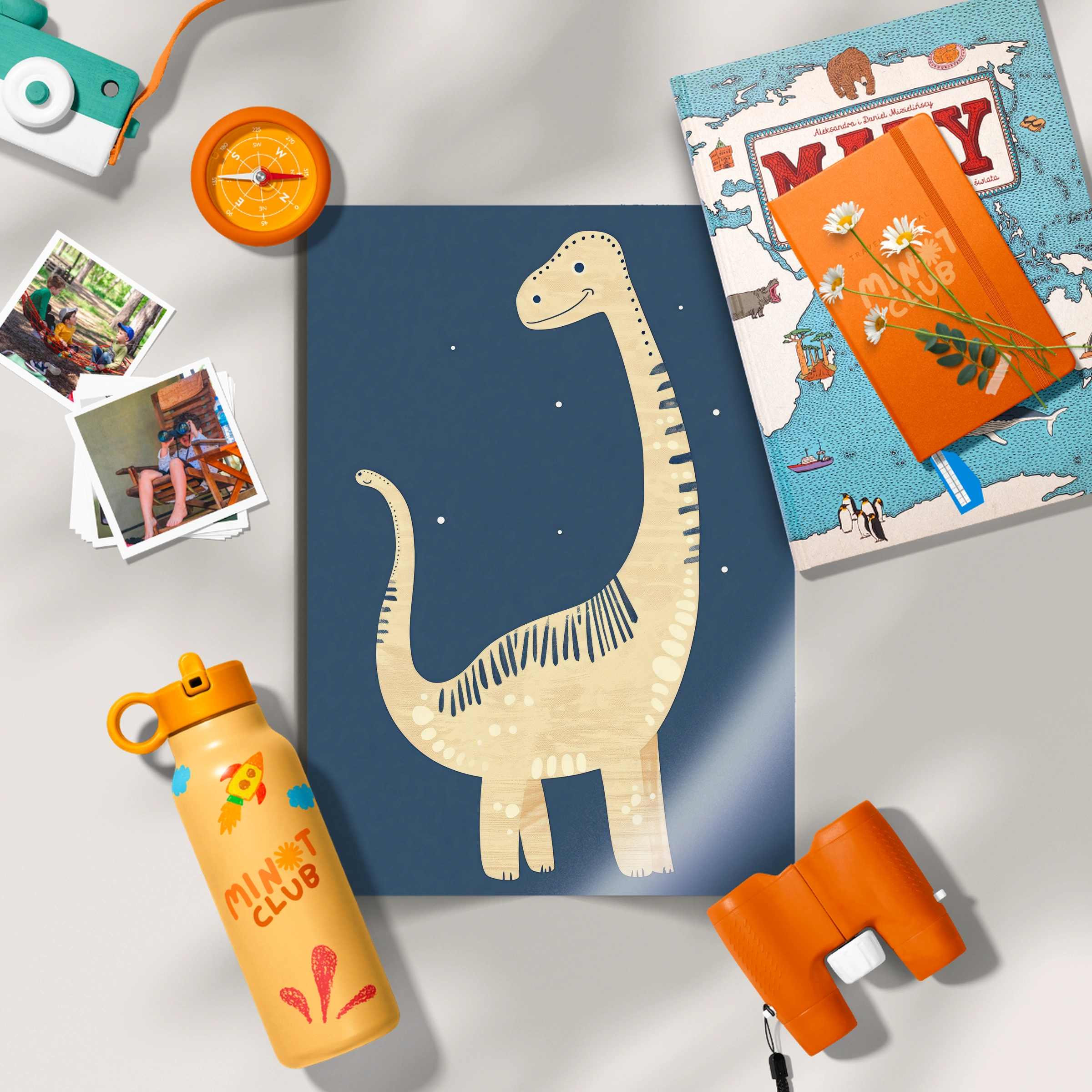 Long-Neck Dinosaur Nursery Print
