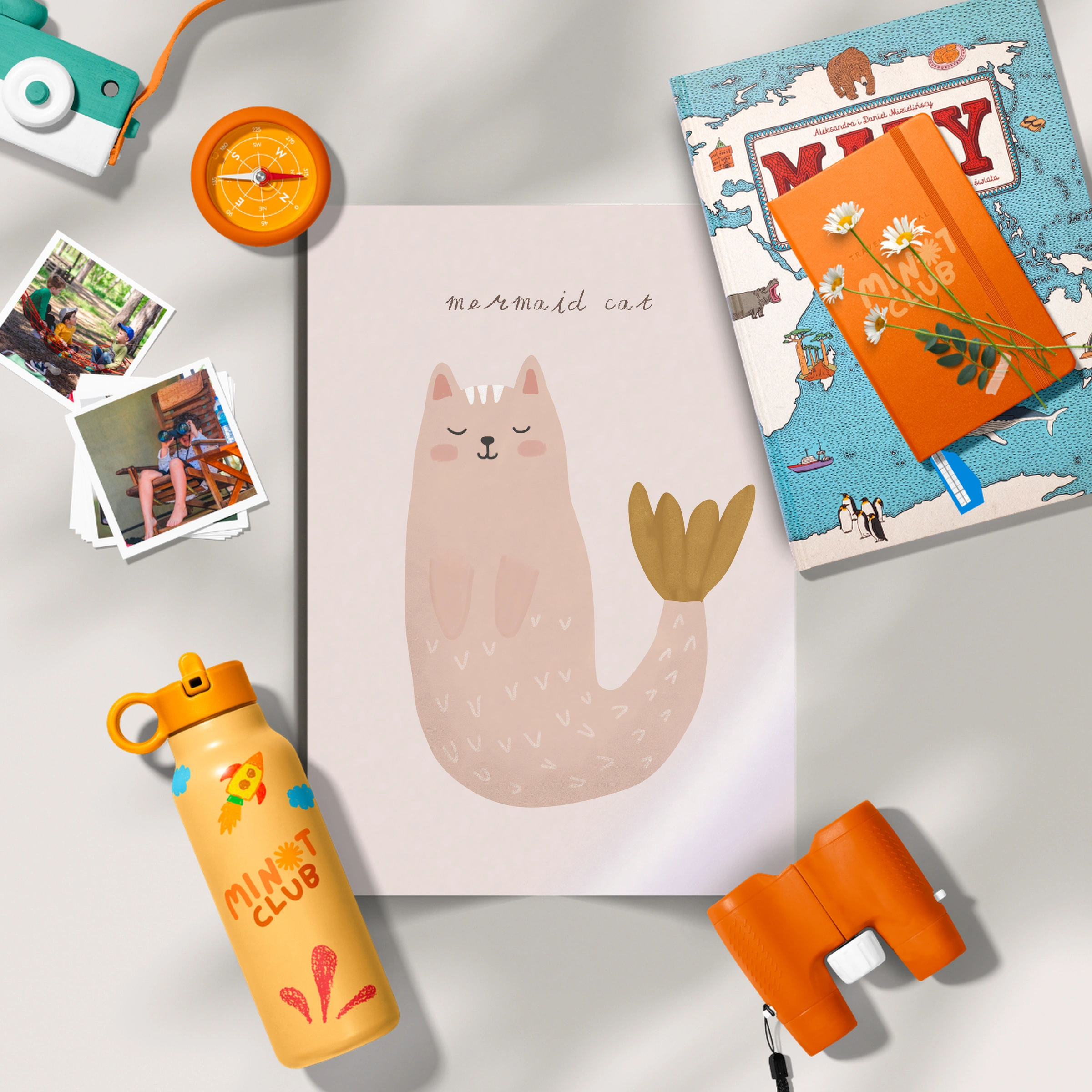 Mermaid Cat Nursery Print