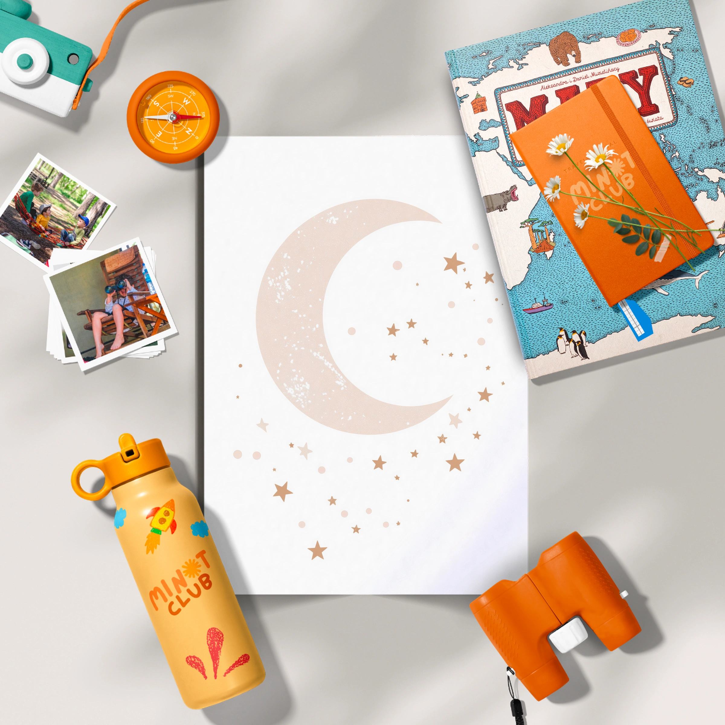 Moon and Stars Two Nursery Print