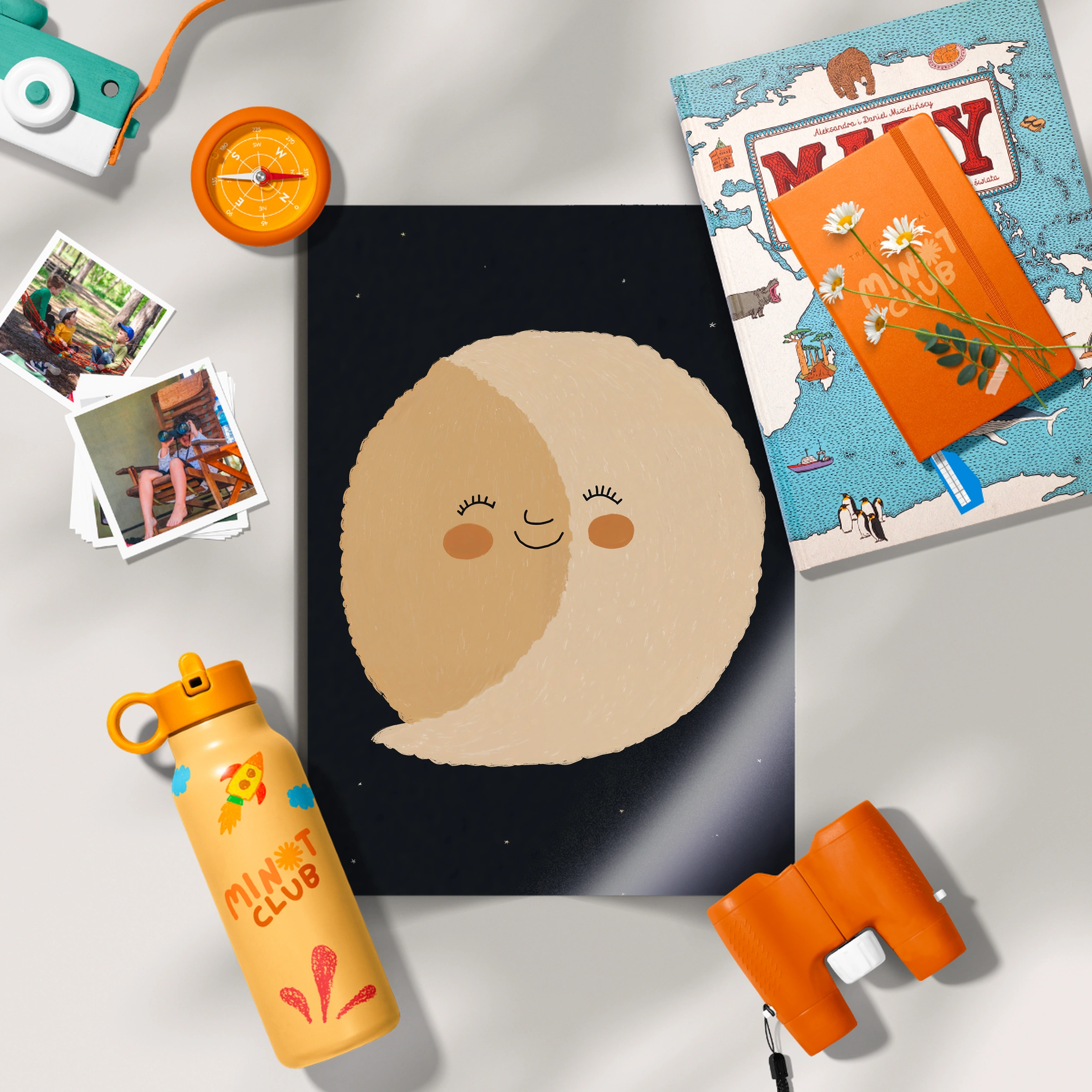 Moon Face Nursery Print