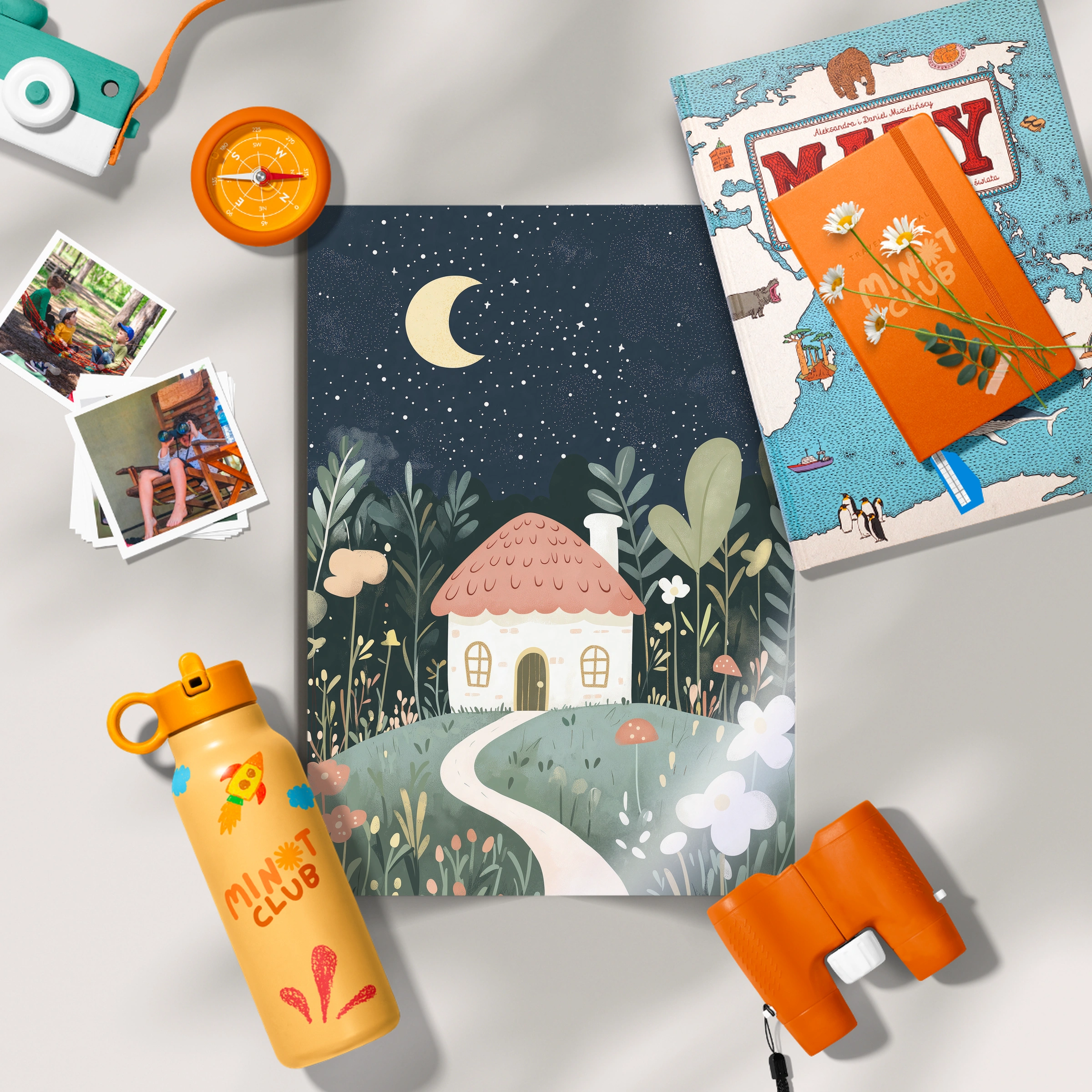 Moonlit Village Nursery Print